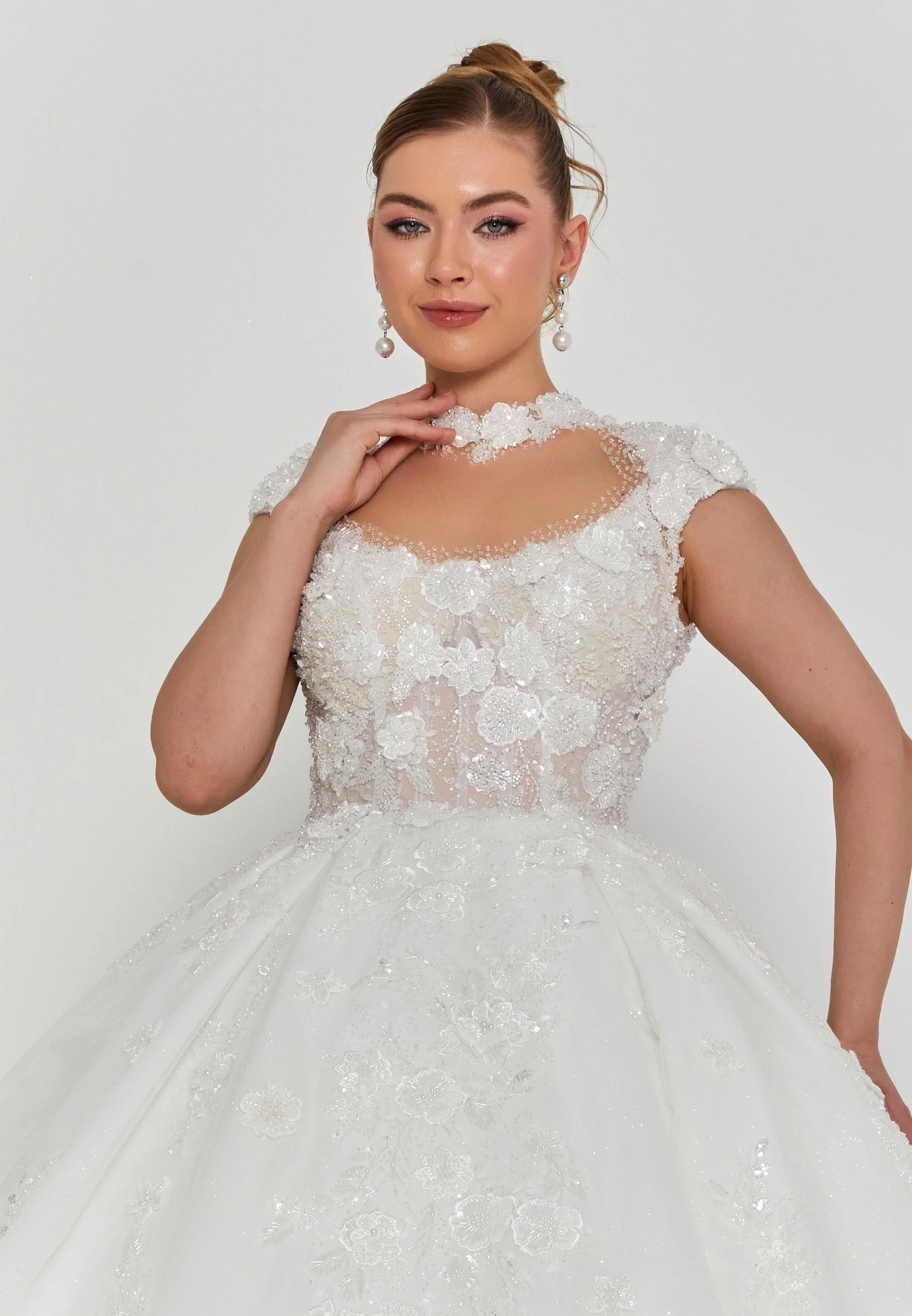 Sleeveless Maxi Tulle Regular Wedding Dress abb25008 - Image 7