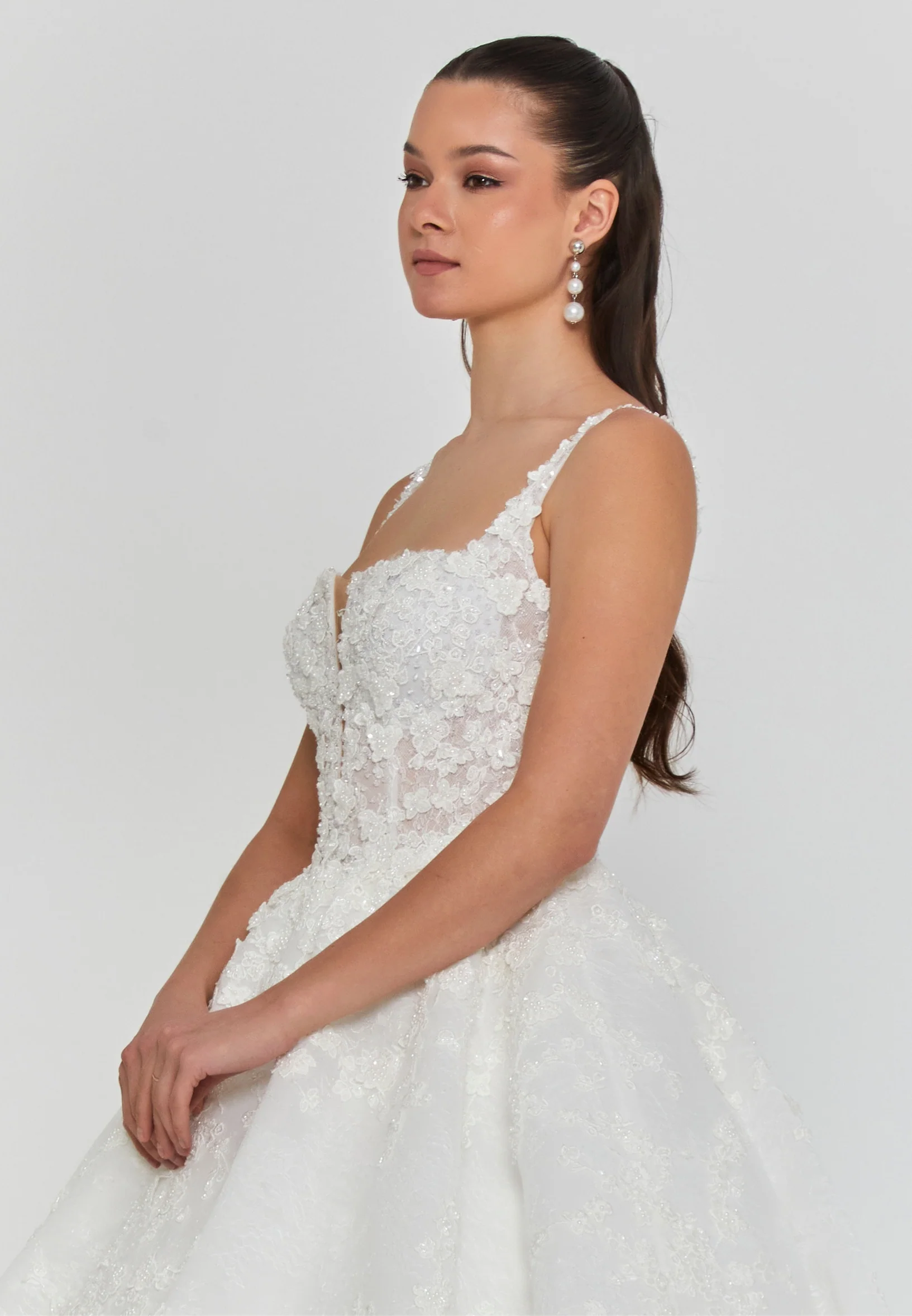 Sleeveless Maxi Tulle Regular Wedding Dress abb25013 - Image 2