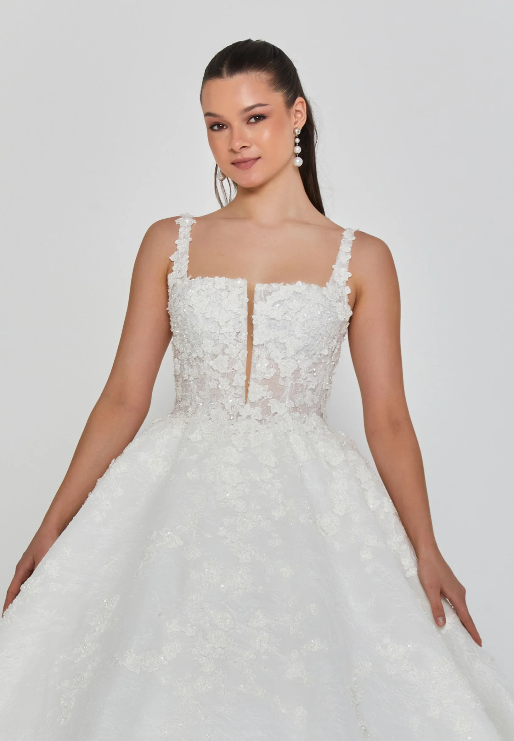 Sleeveless Maxi Tulle Regular Wedding Dress abb25013 - Image 6