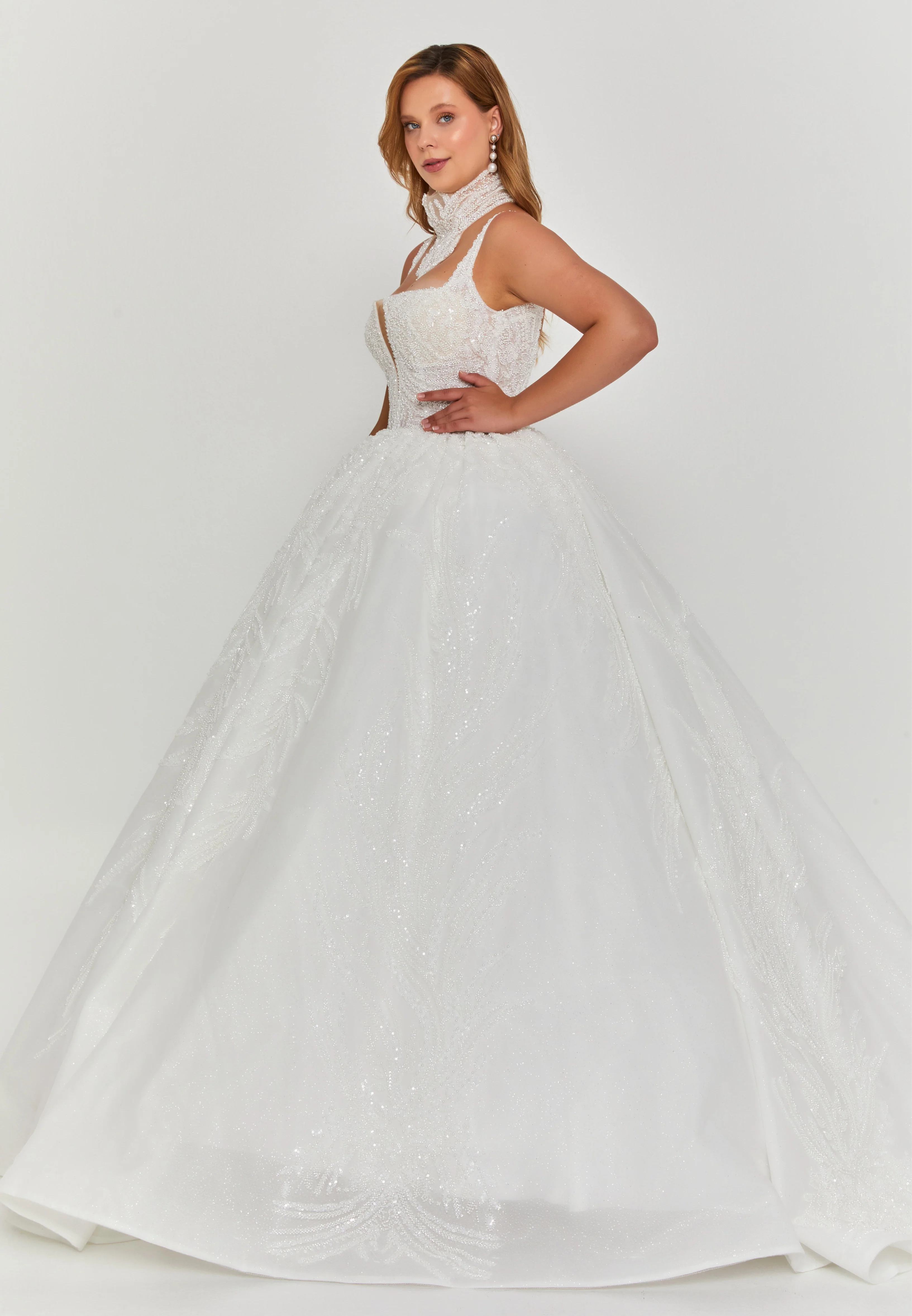 Sleeveless Maxi Tulle Regular Wedding Dress abb25019 - Image 5