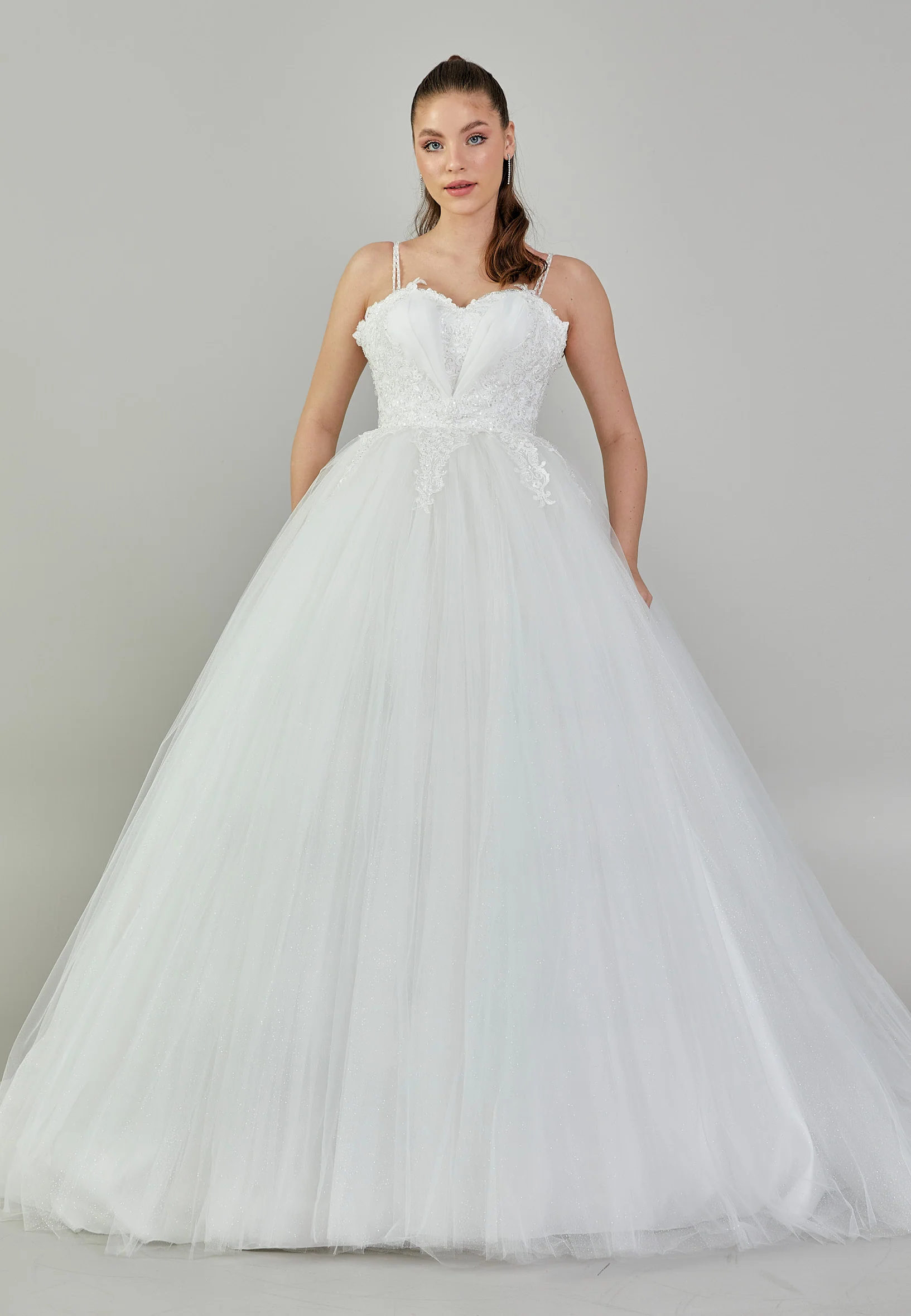 Sleeveless Maxi Tulle Regular Wedding Dress blv3500010