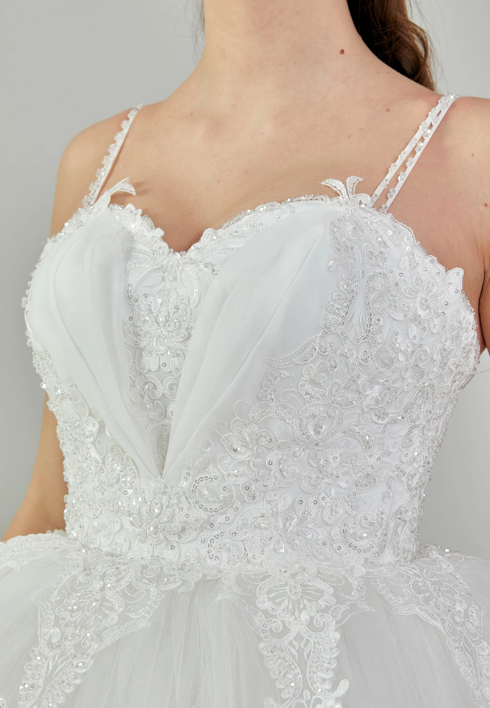 Sleeveless Maxi Tulle Regular Wedding Dress blv3500010 - Image 4