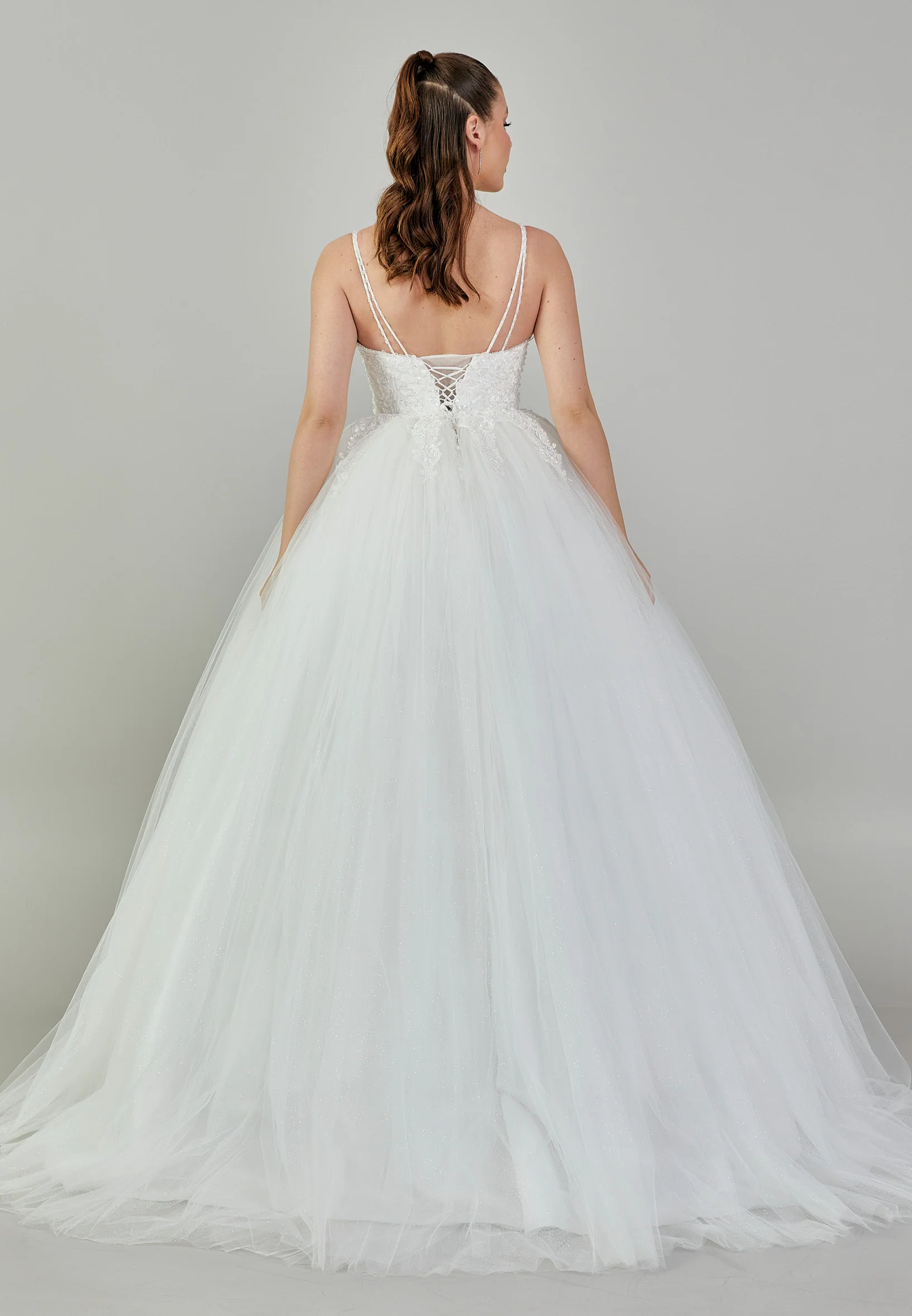 Sleeveless Maxi Tulle Regular Wedding Dress blv3500010 - Image 5