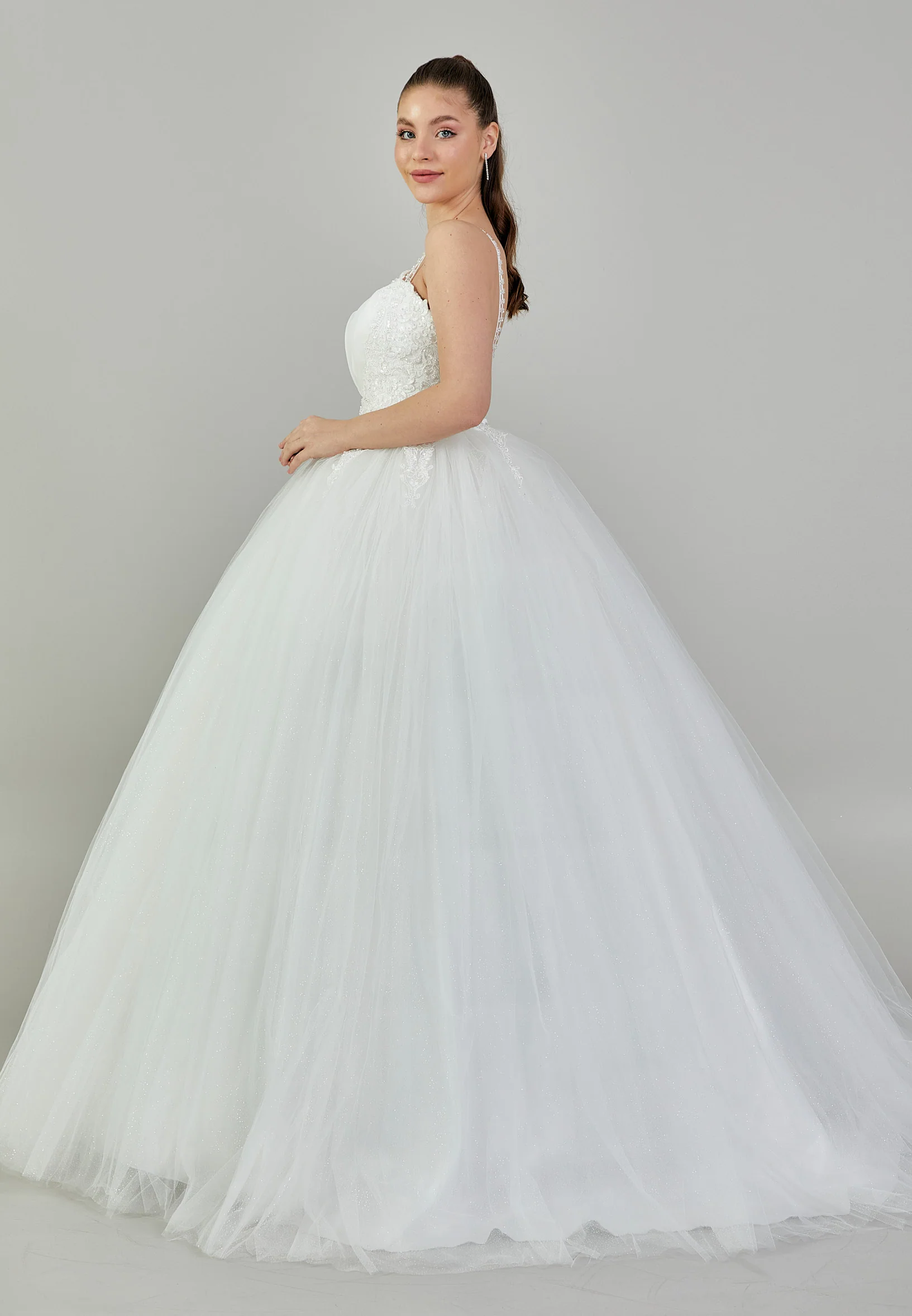 Sleeveless Maxi Tulle Regular Wedding Dress blv3500010 - Image 6