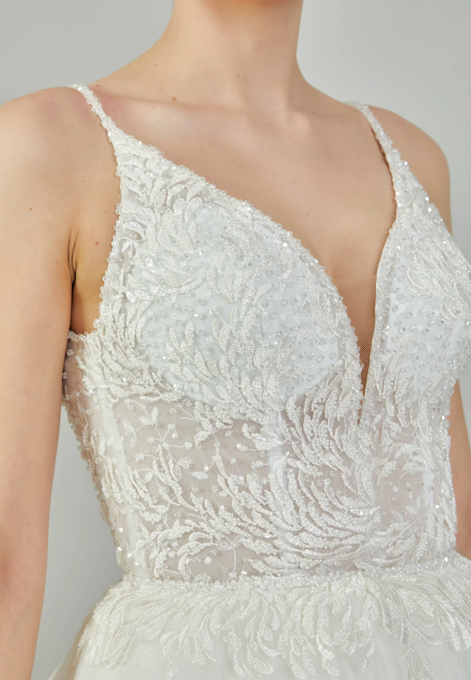 Sleeveless Maxi Tulle Regular Wedding Dress blv350059 - Image 4