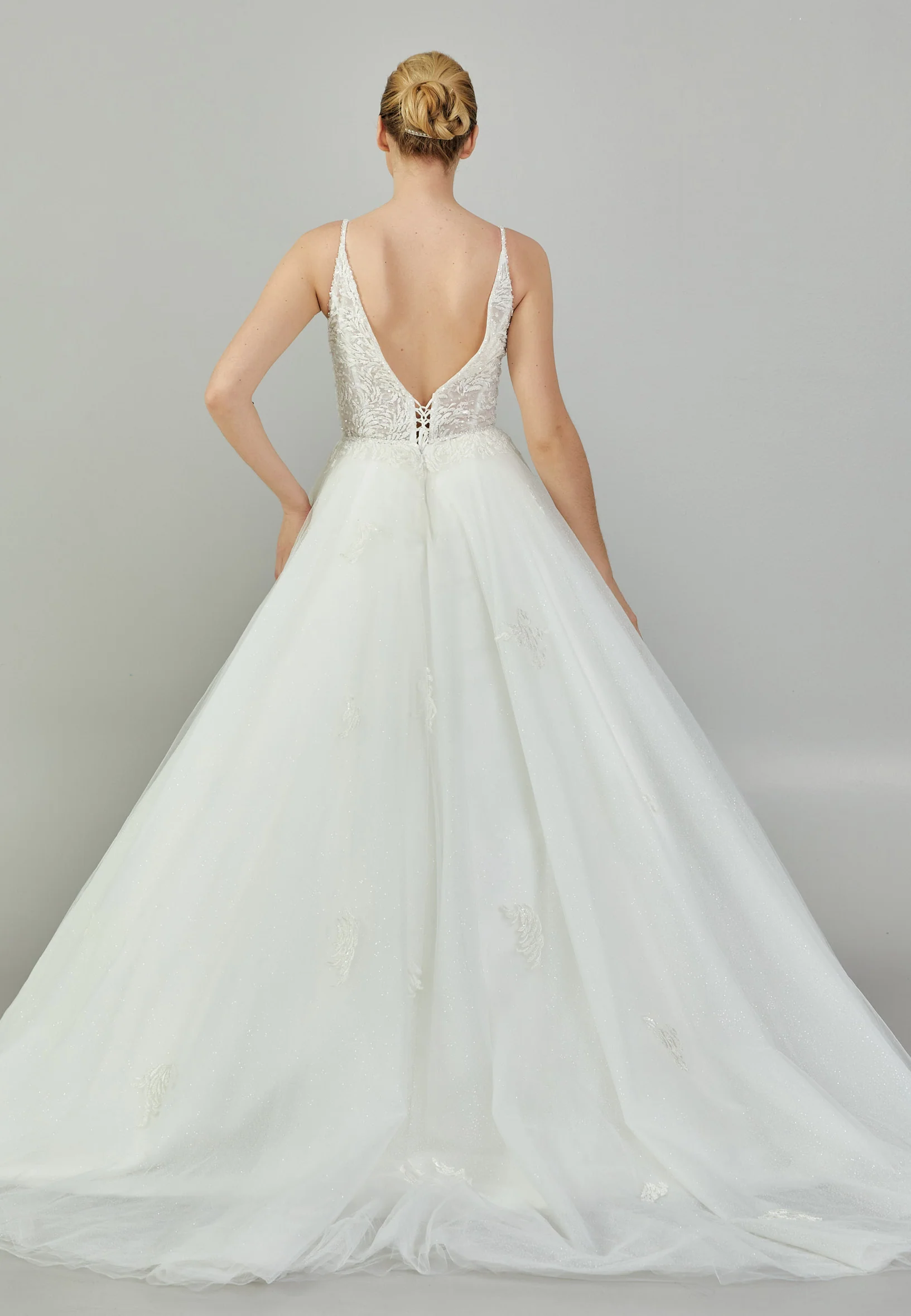 Sleeveless Maxi Tulle Regular Wedding Dress blv350059 - Image 5
