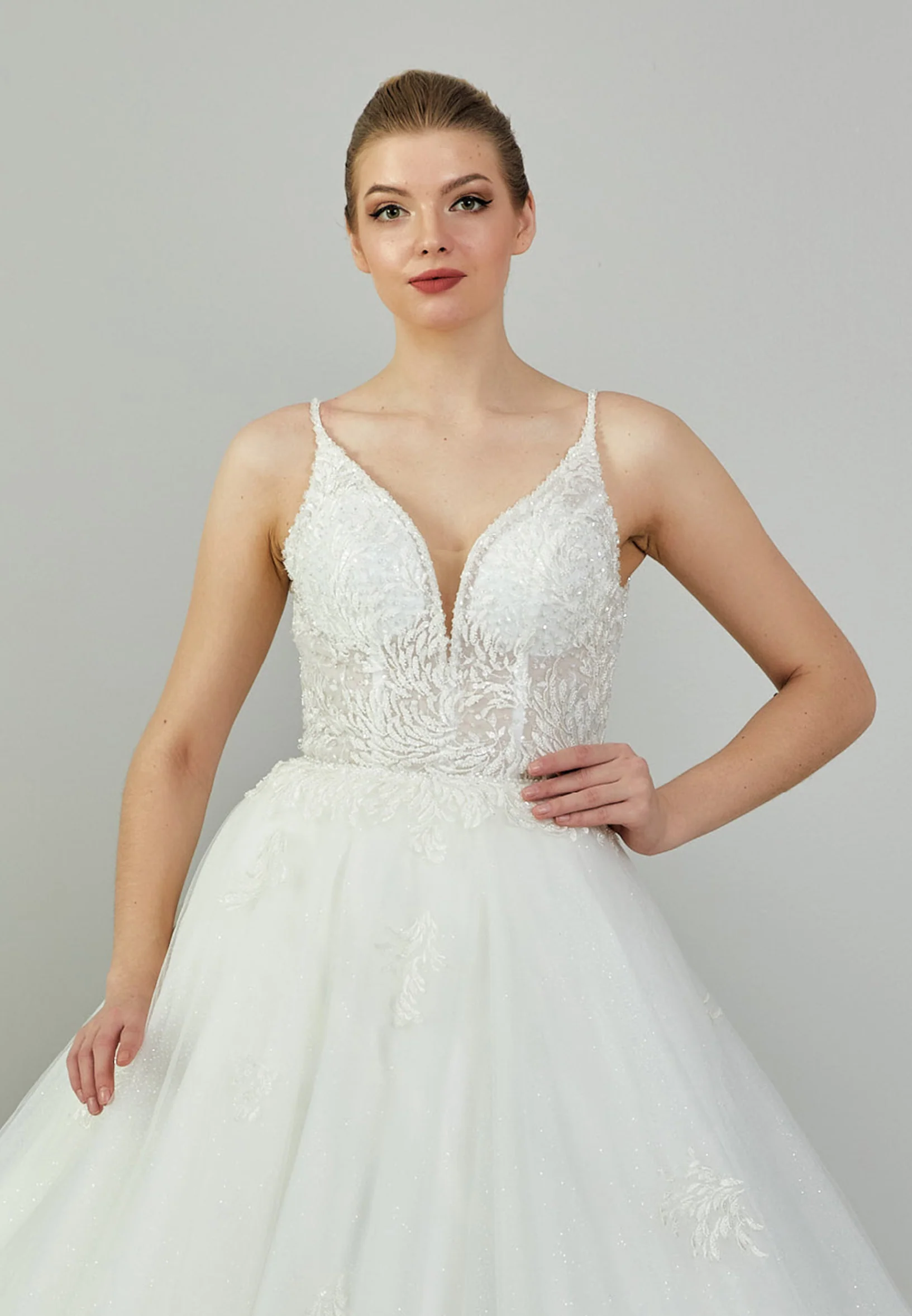 Sleeveless Maxi Tulle Regular Wedding Dress blv350059 - Image 7