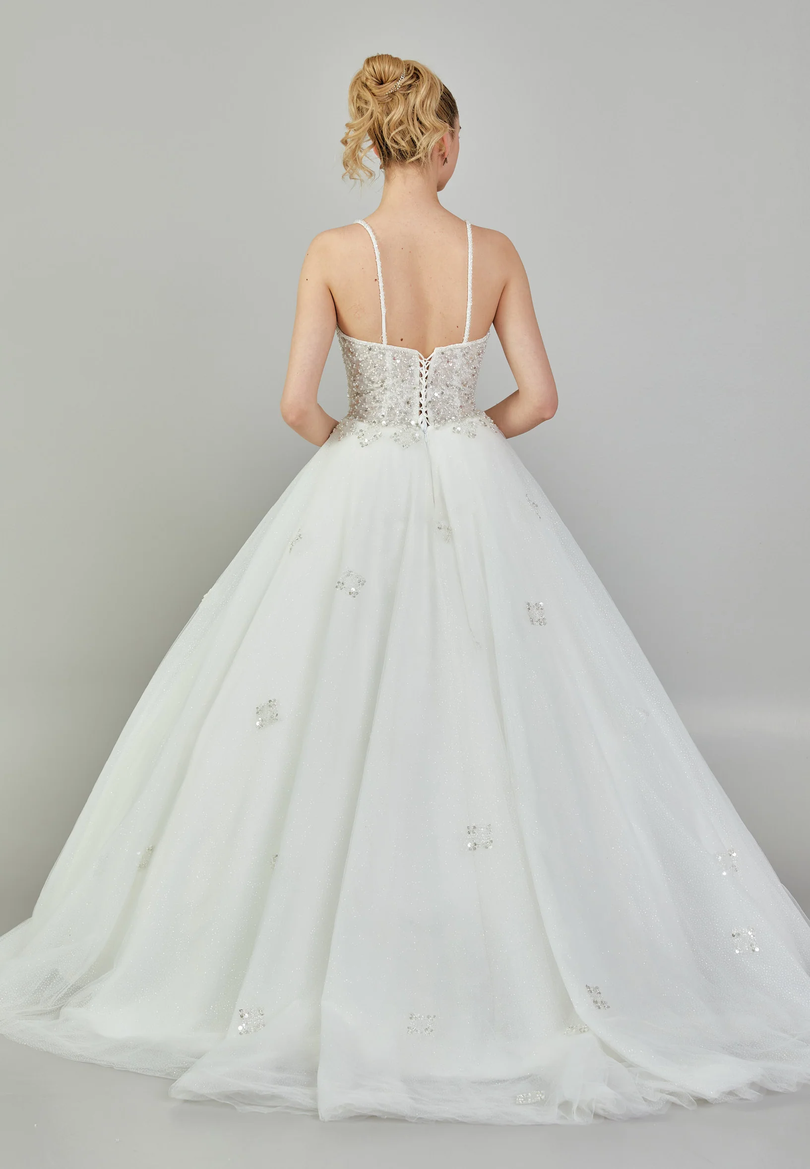 Sleeveless Maxi Tulle Regular Wedding Dress blv350069 - Image 5