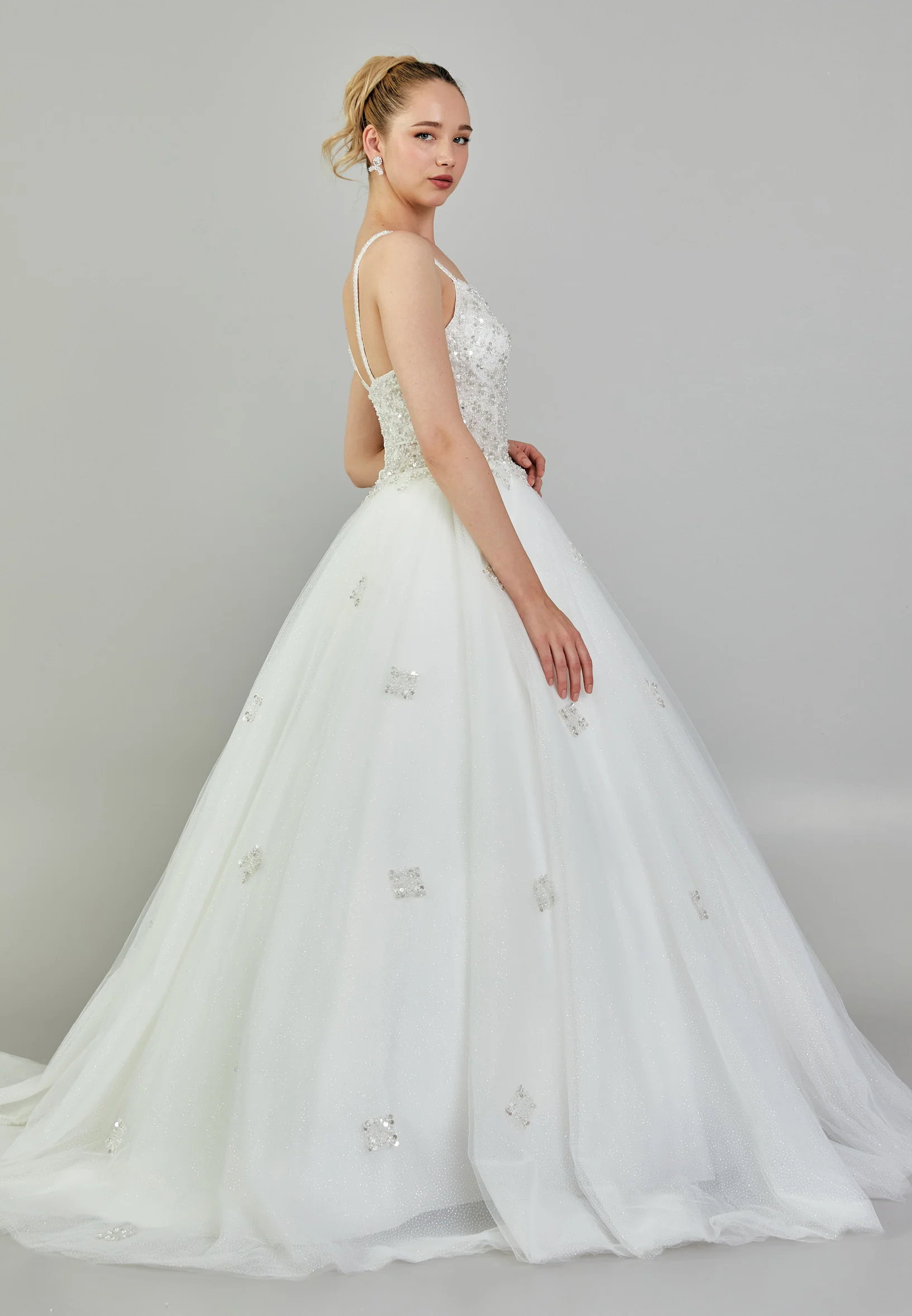 Sleeveless Maxi Tulle Regular Wedding Dress blv350069 - Image 6