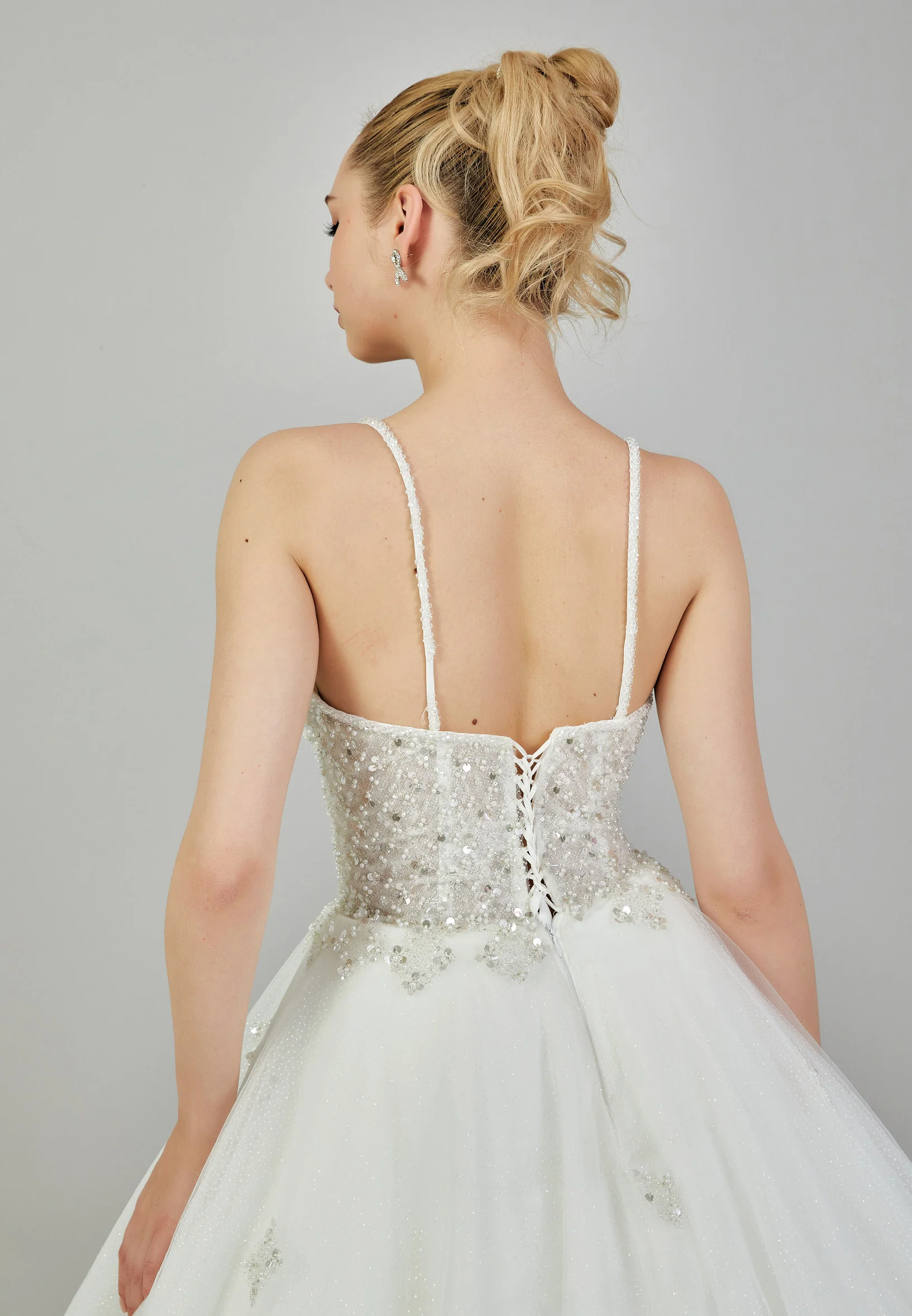 Sleeveless Maxi Tulle Regular Wedding Dress blv350069 - Image 8