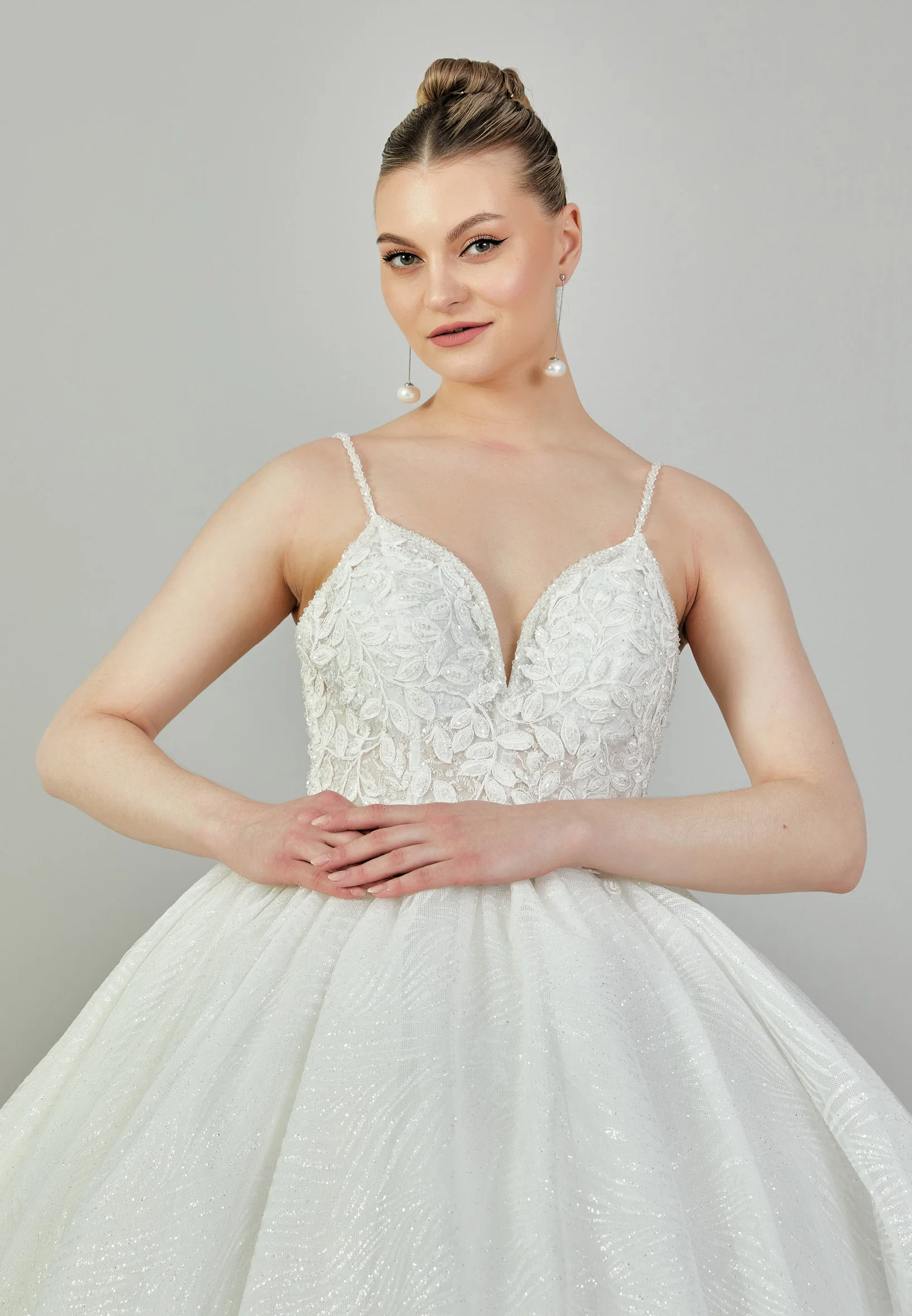 Sleeveless Maxi Tulle Regular Wedding Dress blv350082 - Image 3