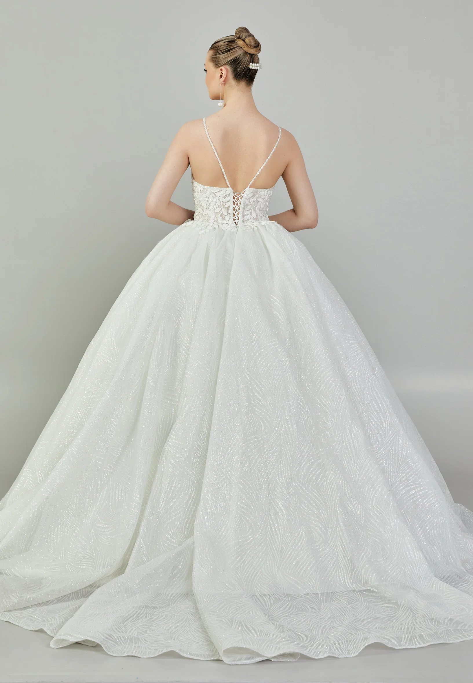 Sleeveless Maxi Tulle Regular Wedding Dress blv350082 - Image 5