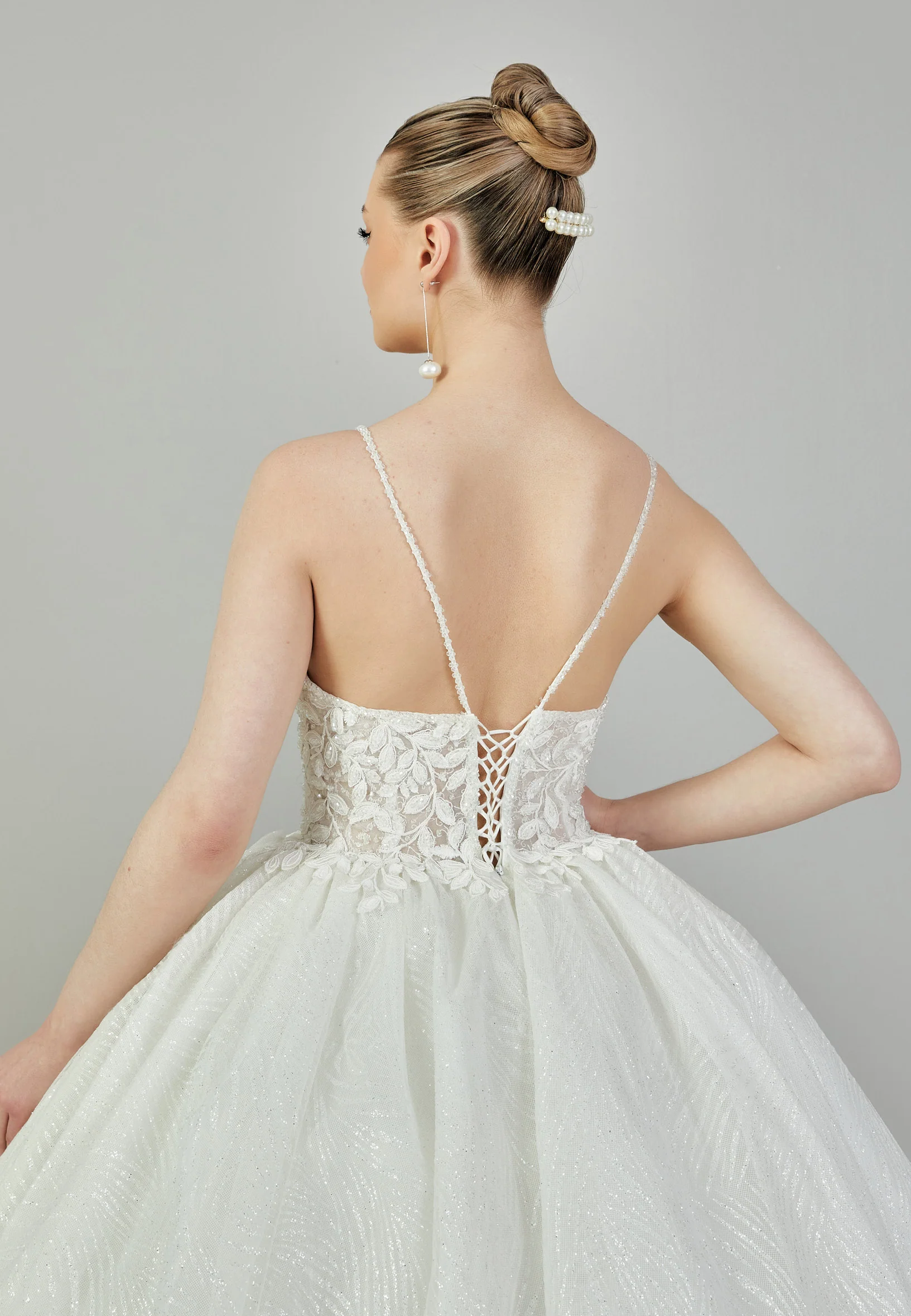 Sleeveless Maxi Tulle Regular Wedding Dress blv350082 - Image 8