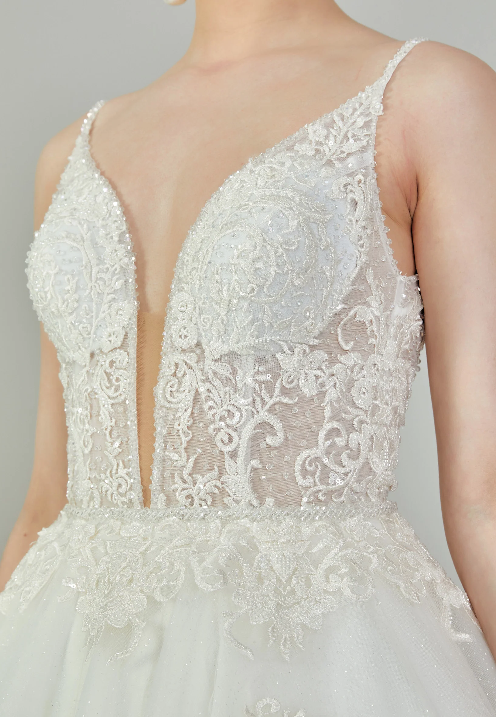 Sleeveless Maxi Tulle Regular Wedding Dress blv350086 - Image 4