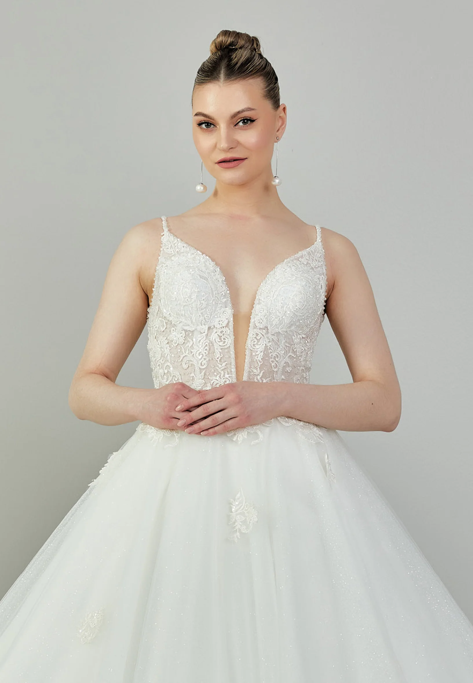 Sleeveless Maxi Tulle Regular Wedding Dress blv350086 - Image 7