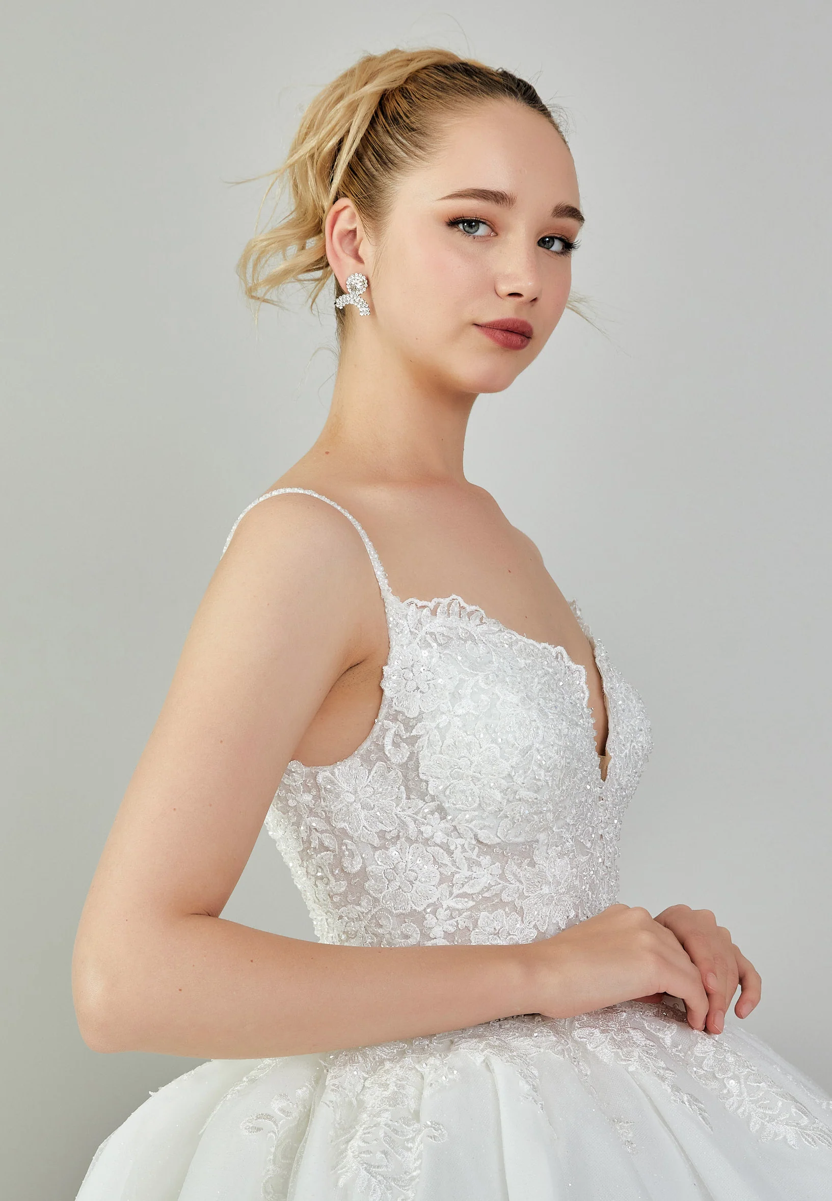 Sleeveless Maxi Tulle Regular Wedding Dress blv350124 - Image 2