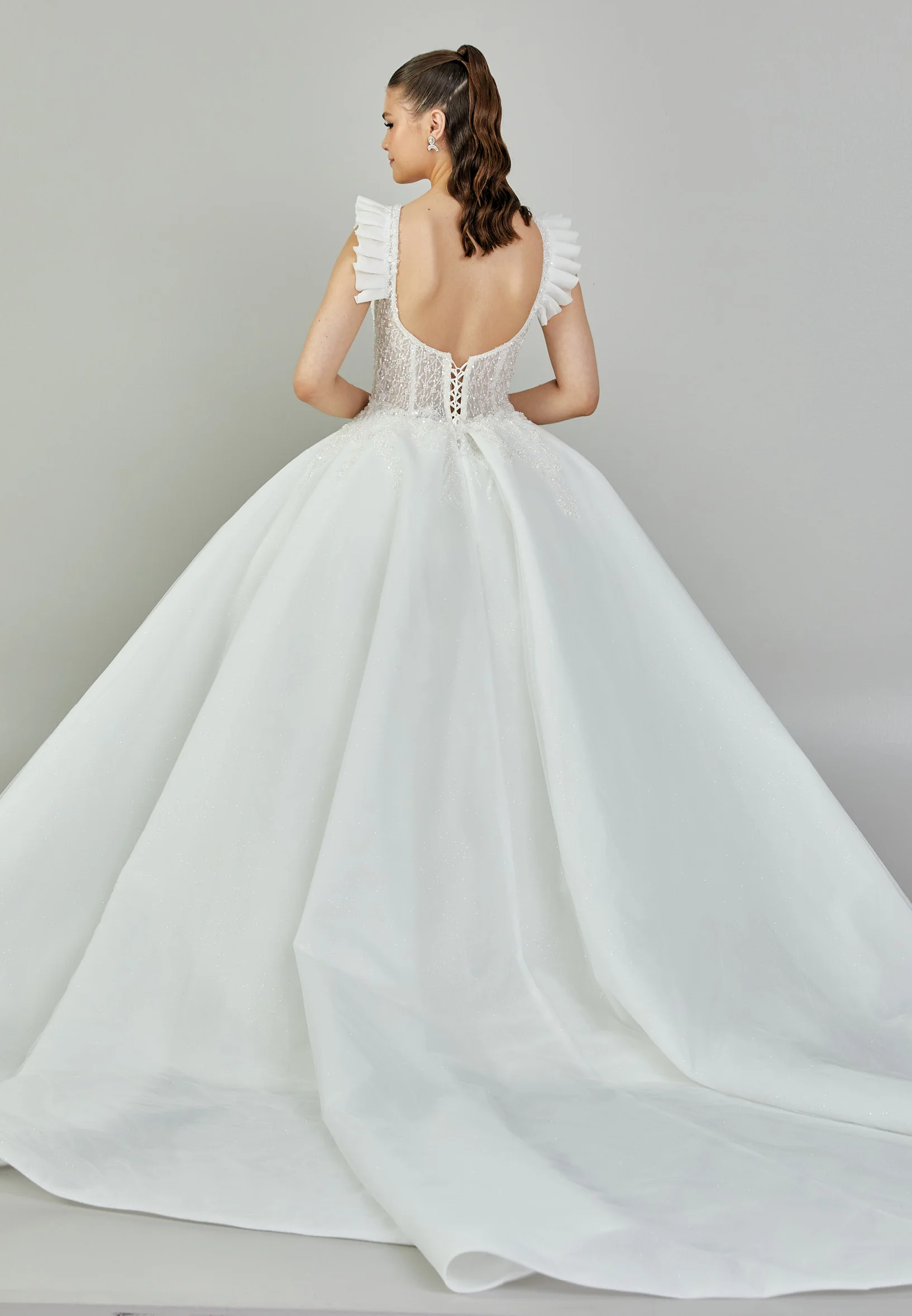 Sleeveless Maxi Tulle Regular Wedding Dress blv350135 - Image 5