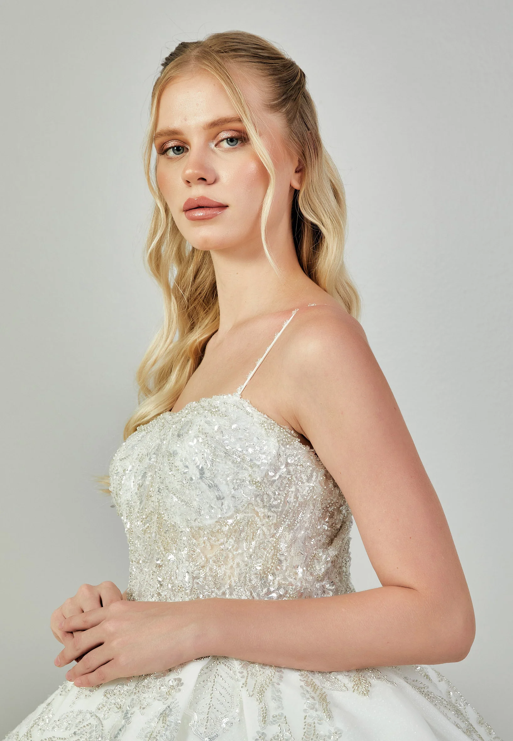 Sleeveless Maxi Tulle Regular Wedding Dress blv350146 - Image 2