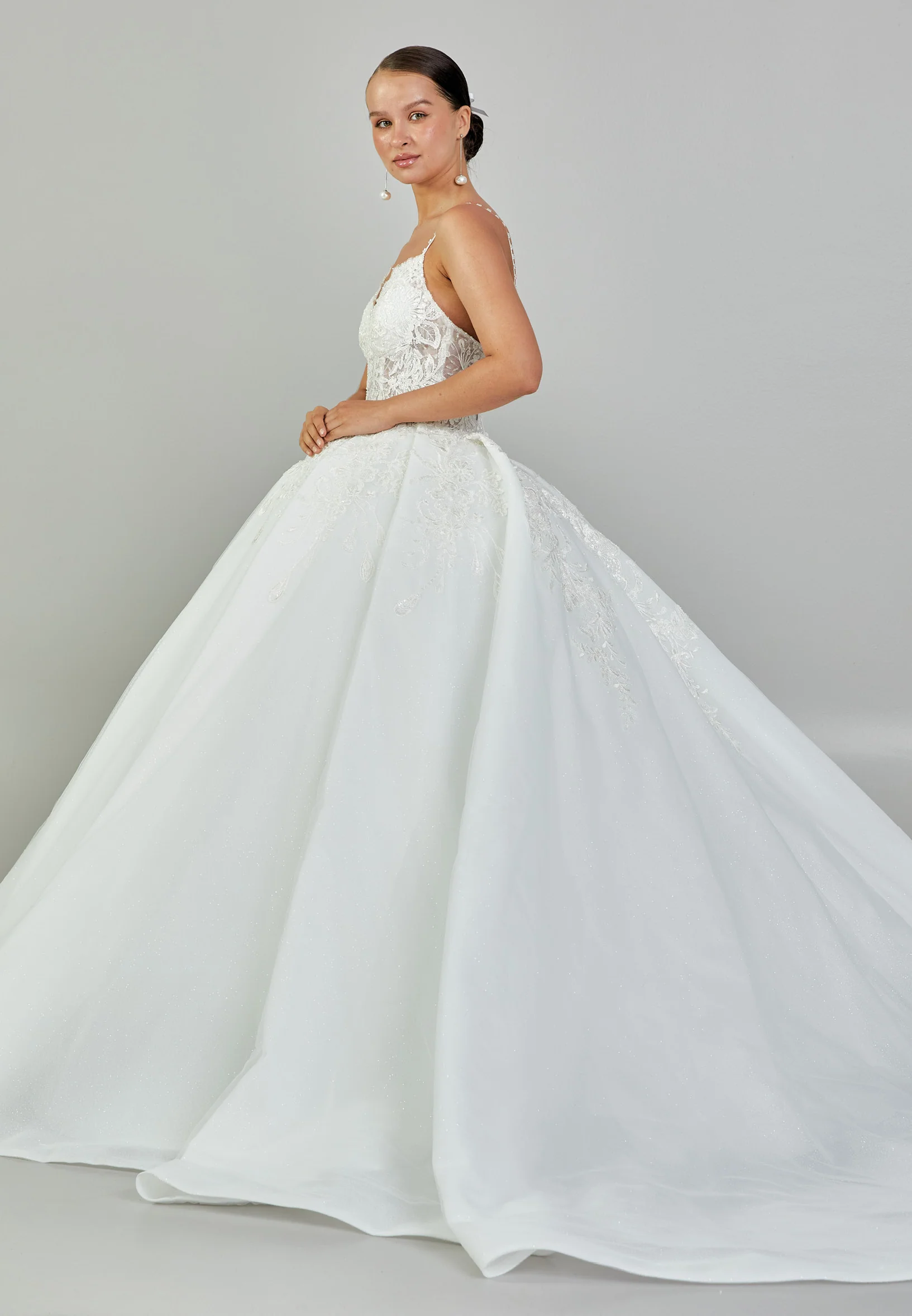 Sleeveless Maxi Tulle Regular Wedding Dress blv350149 - Image 6