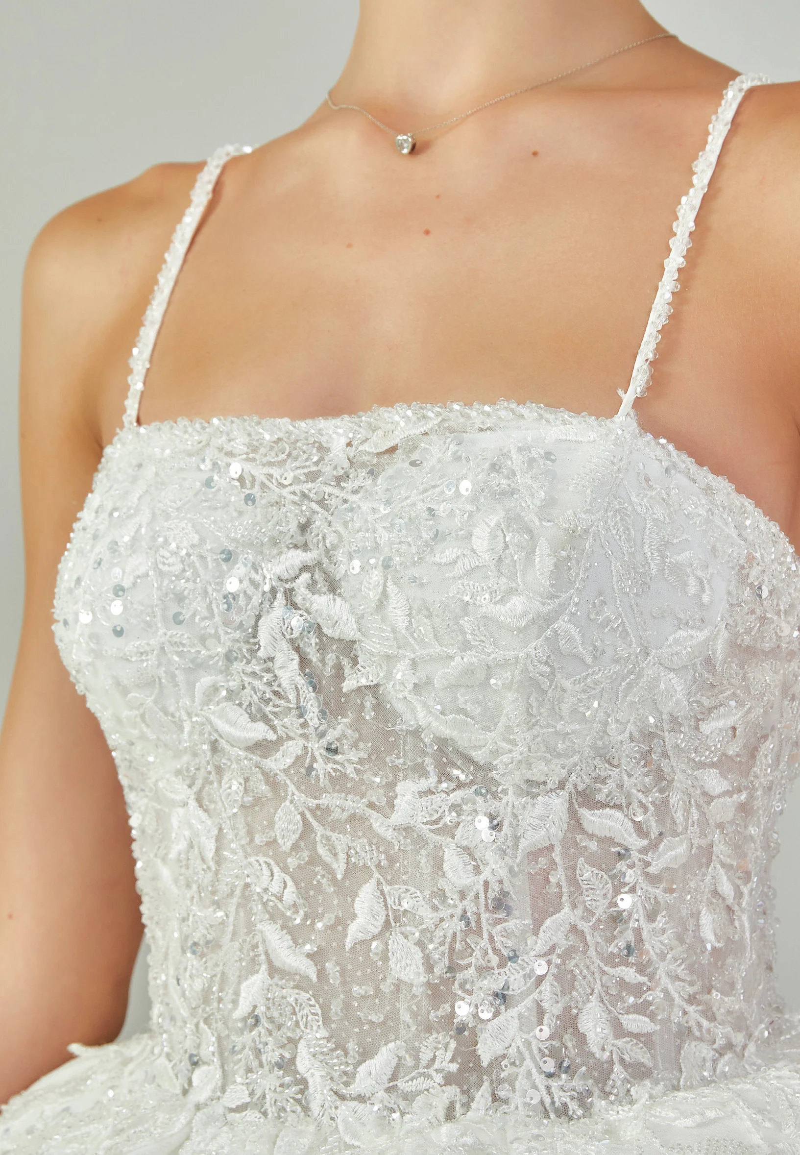 Sleeveless Maxi Tulle Regular Wedding Dress blv350156 - Image 4