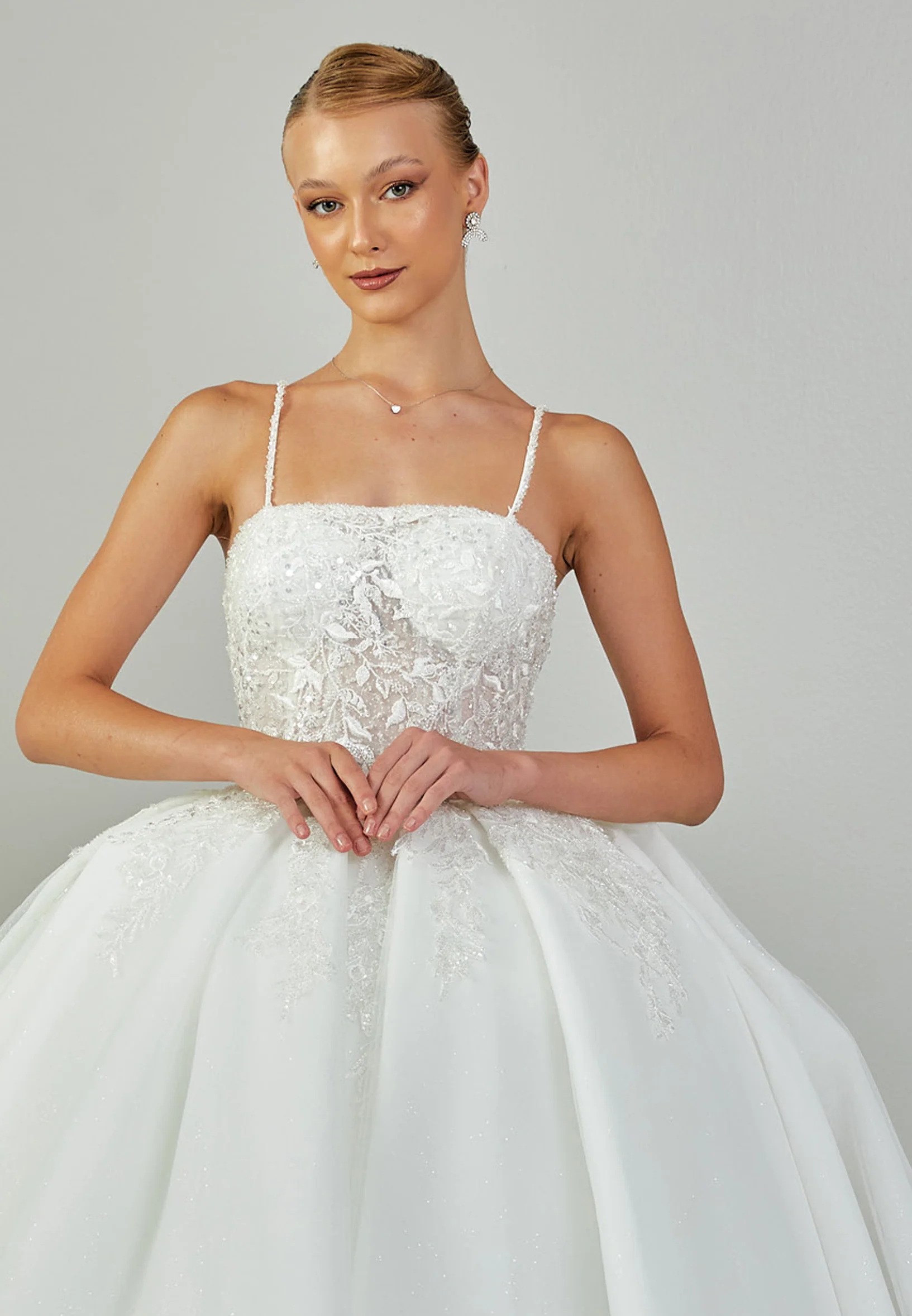 Sleeveless Maxi Tulle Regular Wedding Dress blv350156 - Image 7