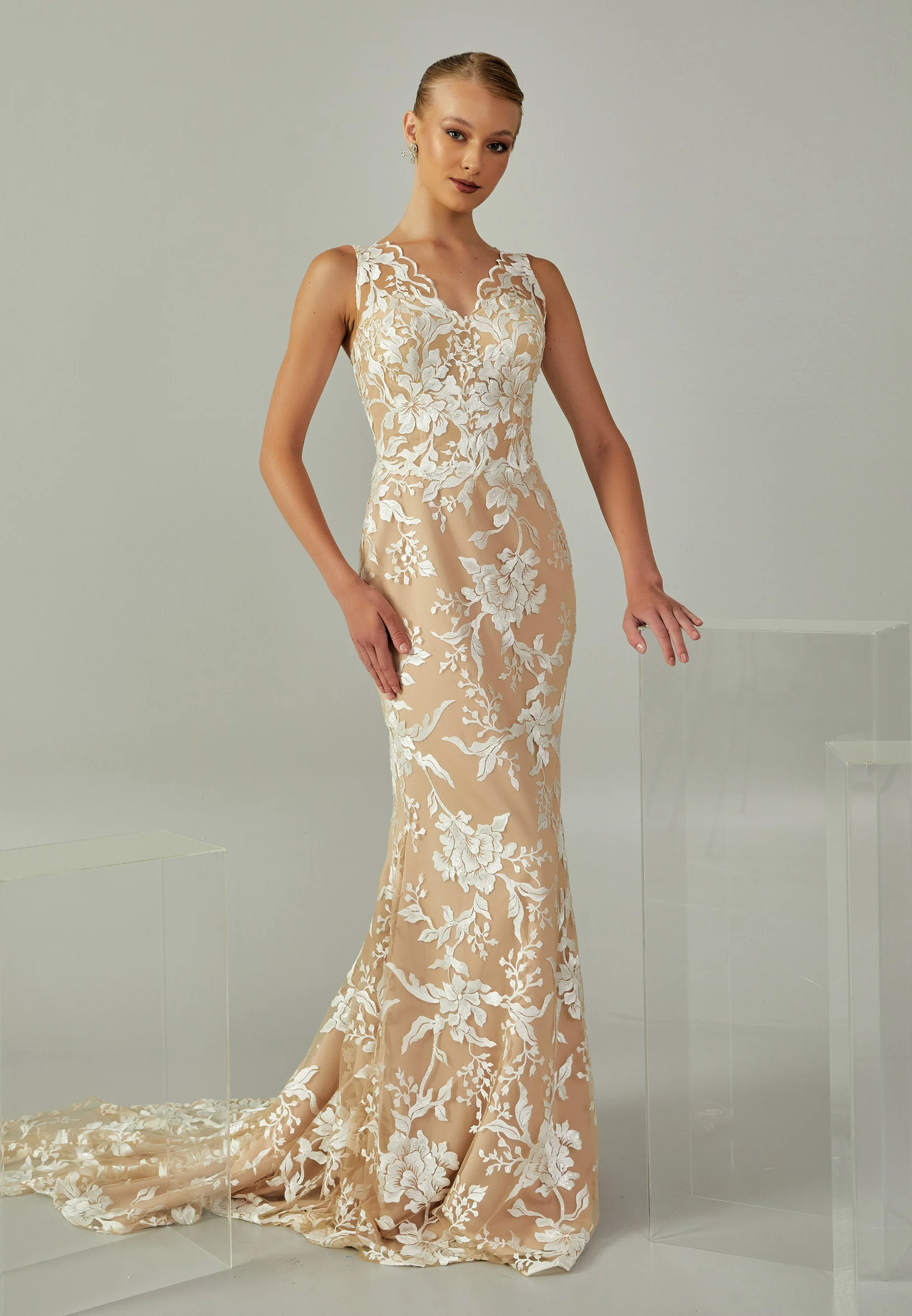 Sleeveless Maxi Tulle Regular Wedding Dress blv350165 - Image 10