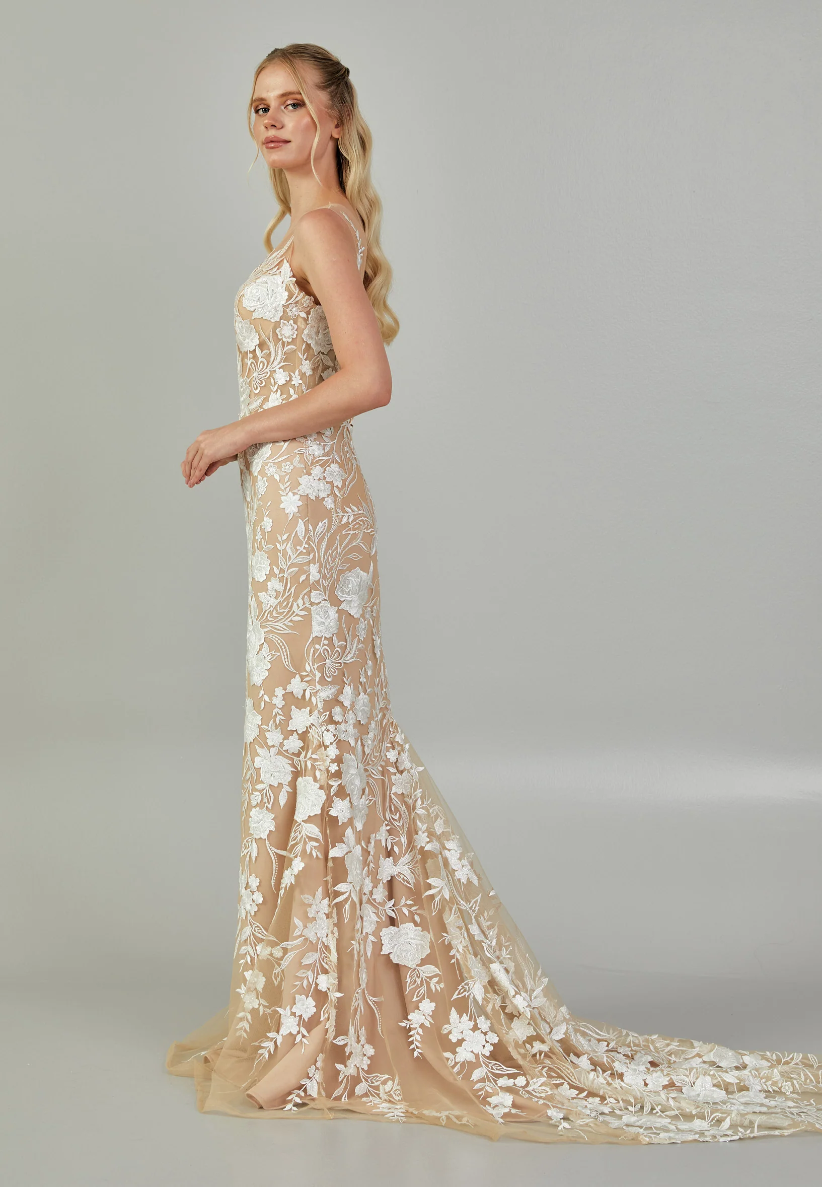 Sleeveless Maxi Tulle Regular Wedding Dress blv350167 - Image 6