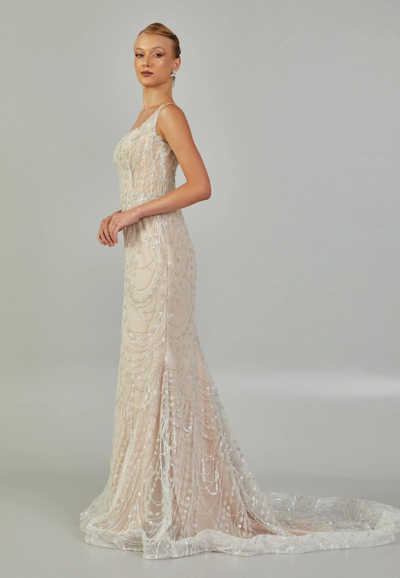 Sleeveless Maxi Tulle Regular Wedding Dress blv350169 - Image 6