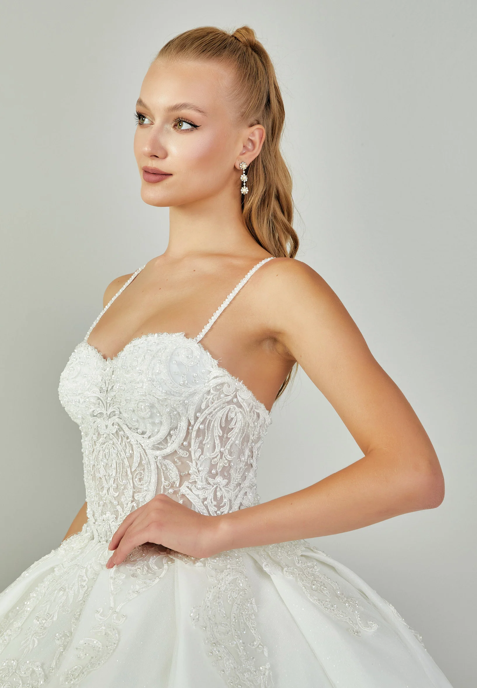 Sleeveless Maxi Tulle Regular Wedding Dress blv350200 - Image 2