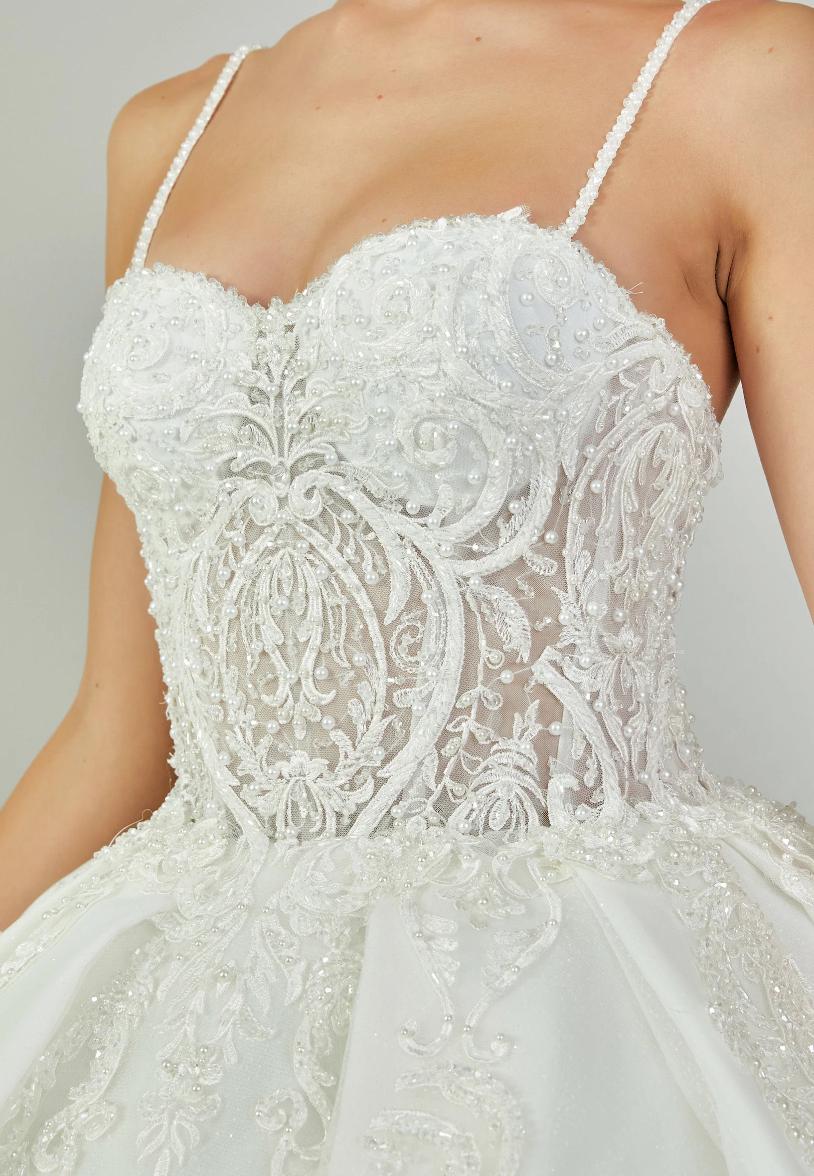 Sleeveless Maxi Tulle Regular Wedding Dress blv350200 - Image 4