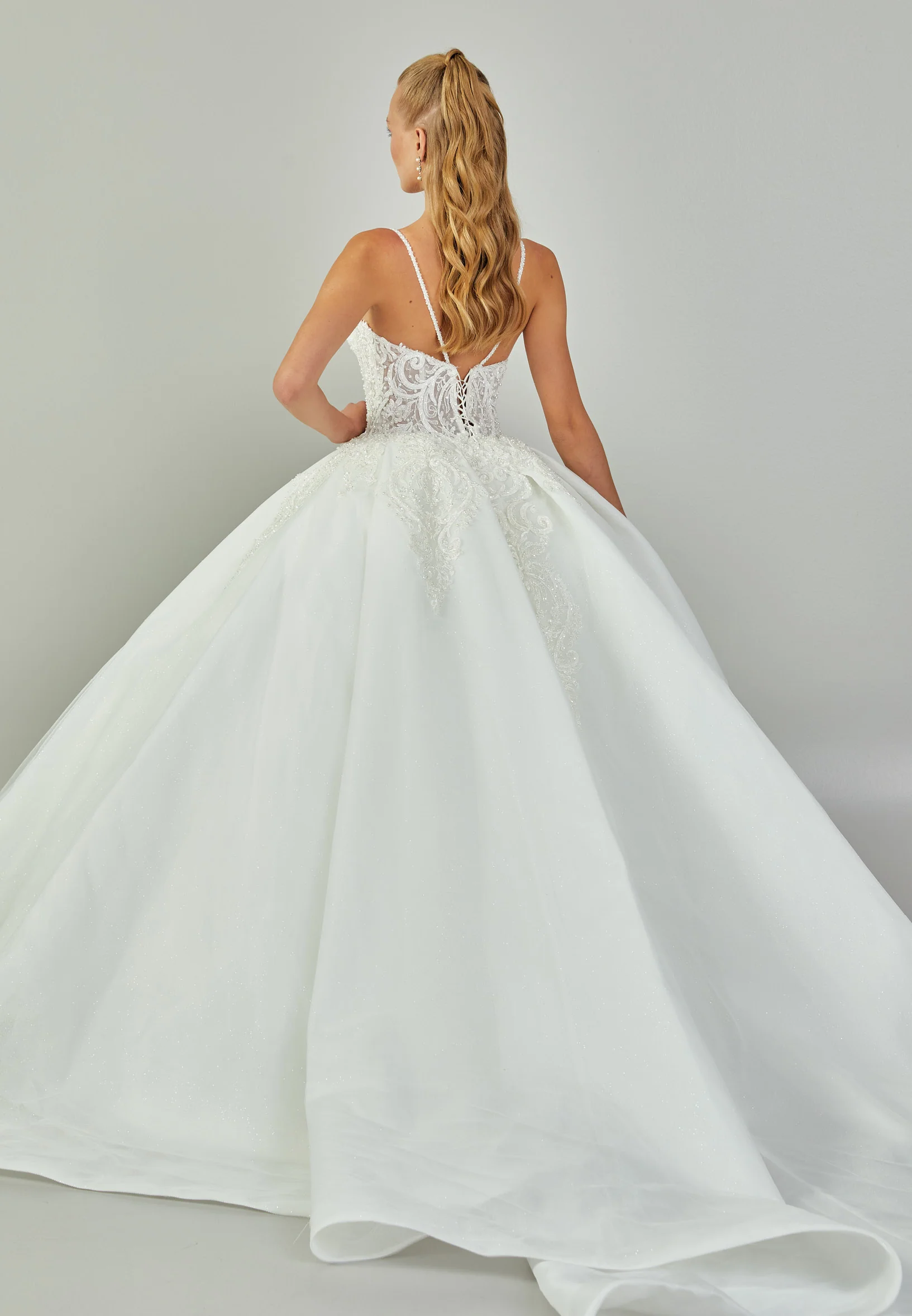 Sleeveless Maxi Tulle Regular Wedding Dress blv350200 - Image 5