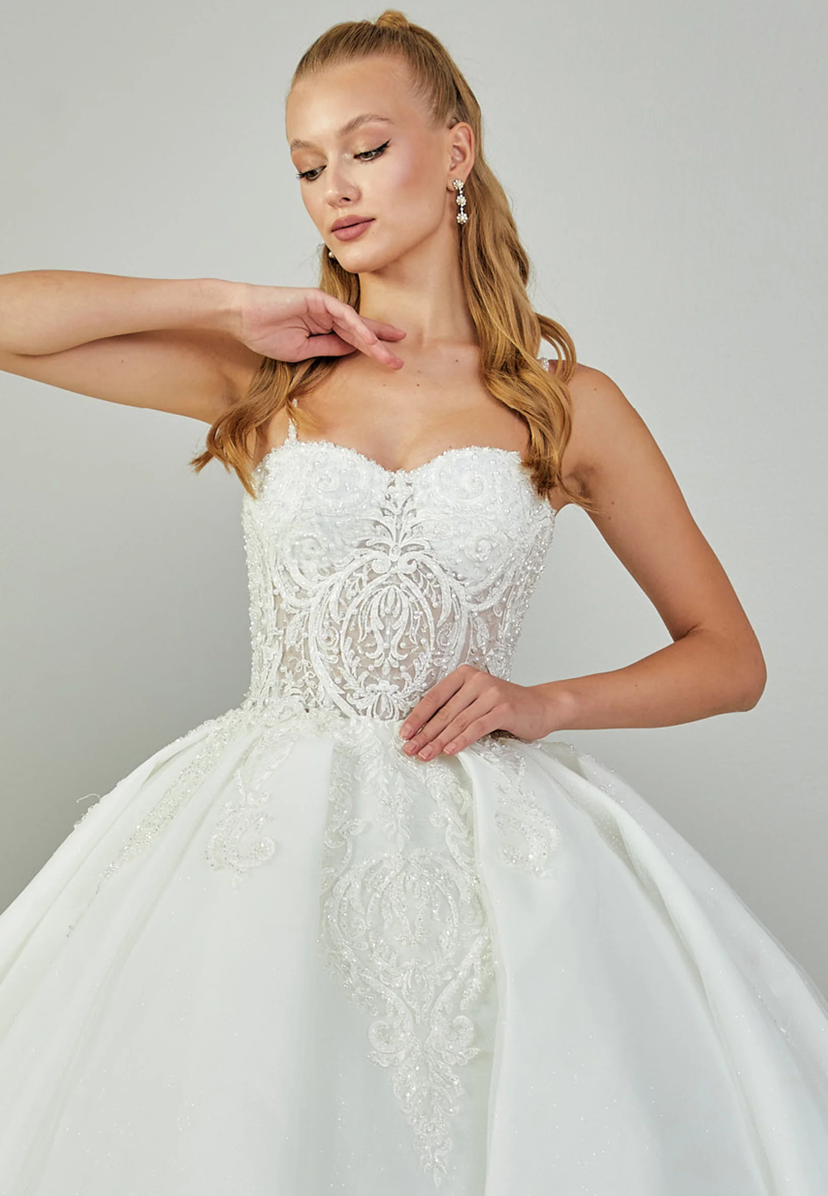 Sleeveless Maxi Tulle Regular Wedding Dress blv350200 - Image 7