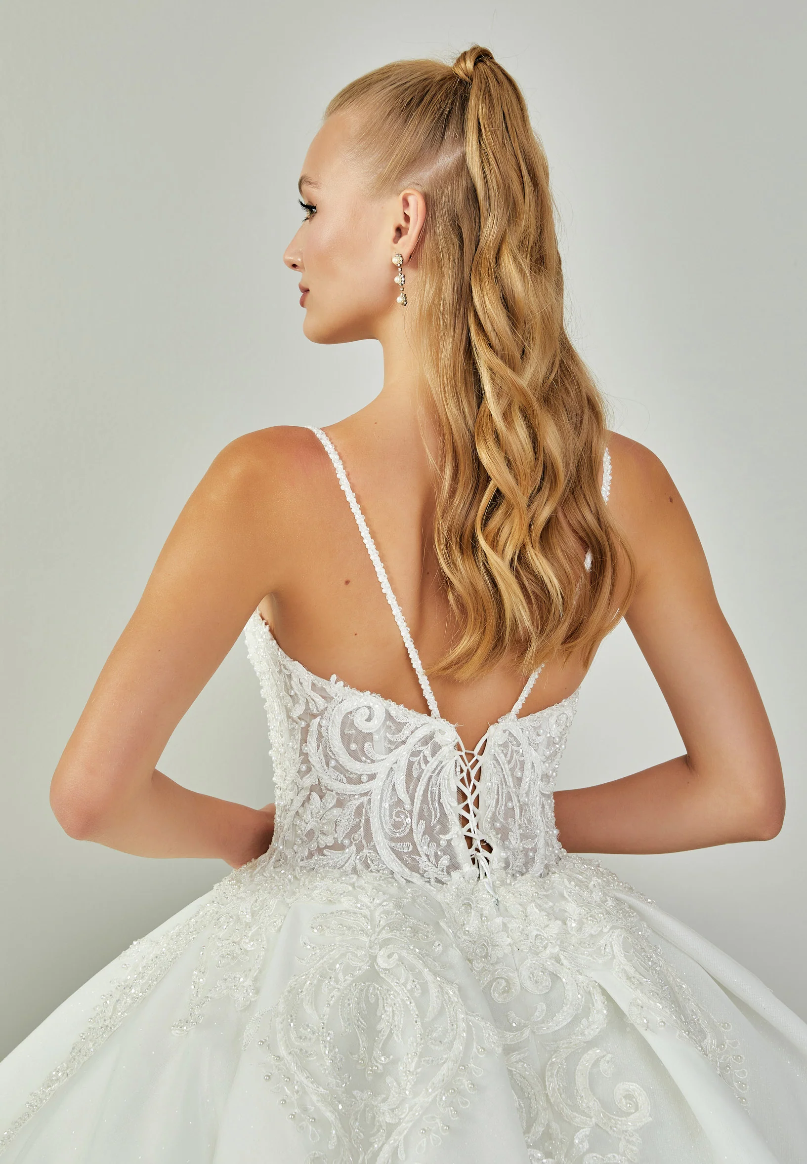 Sleeveless Maxi Tulle Regular Wedding Dress blv350200 - Image 8