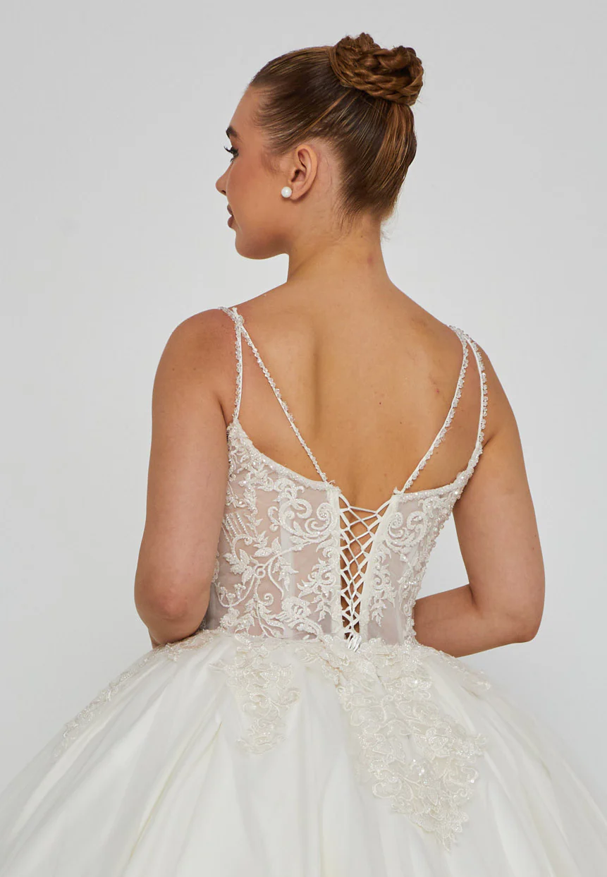 Sleeveless Maxi Tulle Regular Wedding Dress blv350203 - Image 3