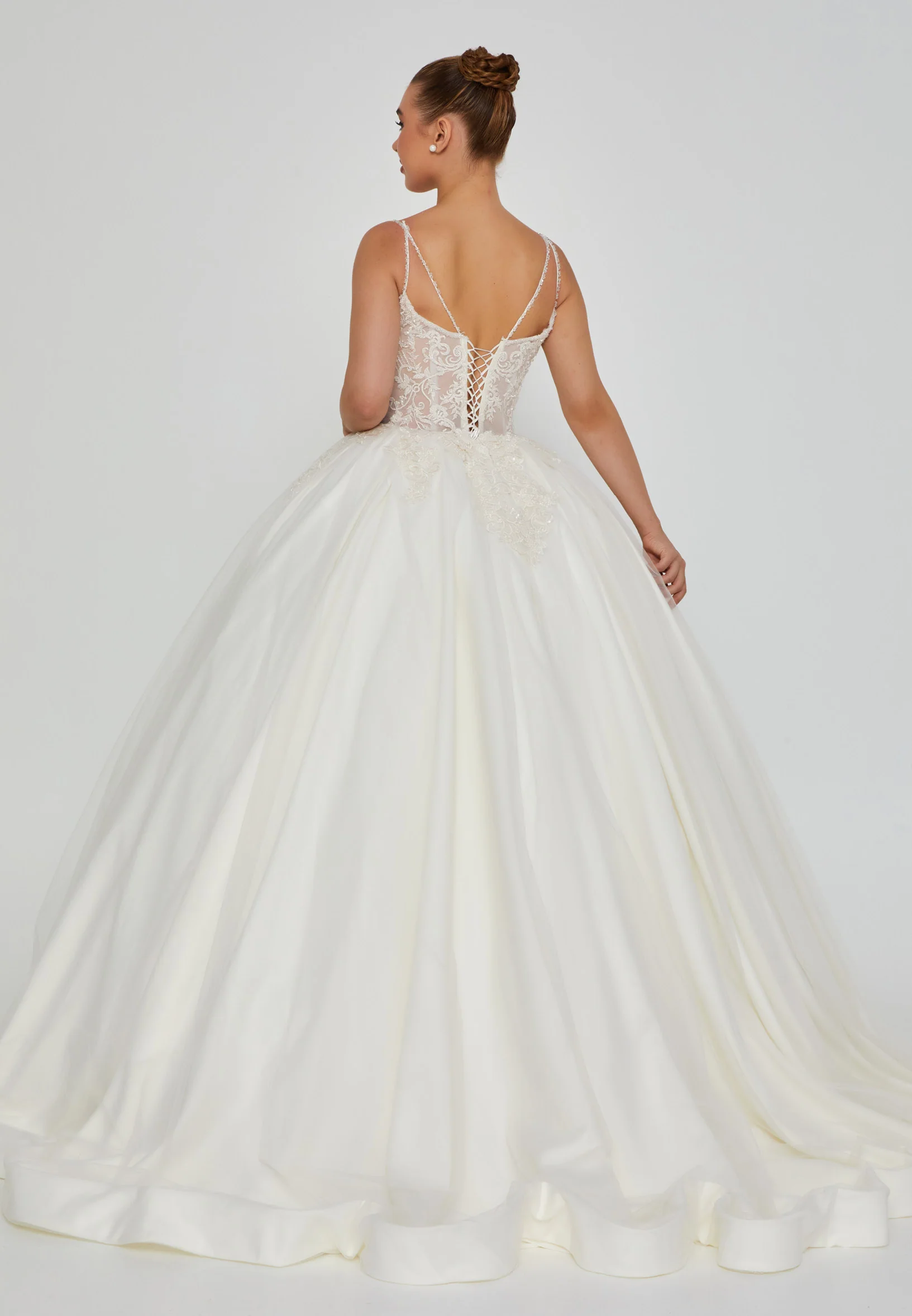 Sleeveless Maxi Tulle Regular Wedding Dress blv350203 - Image 4