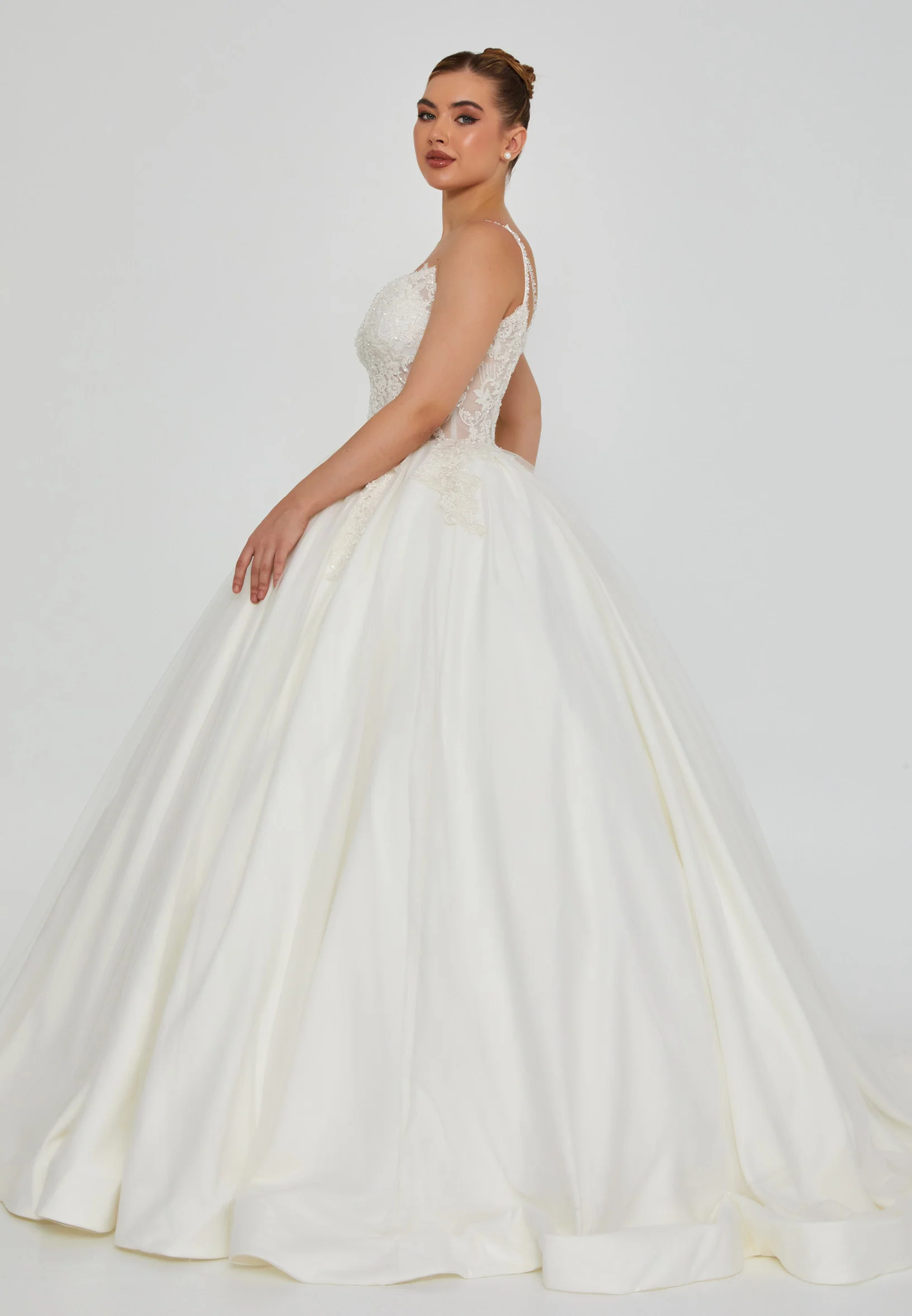 Sleeveless Maxi Tulle Regular Wedding Dress blv350203 - Image 5