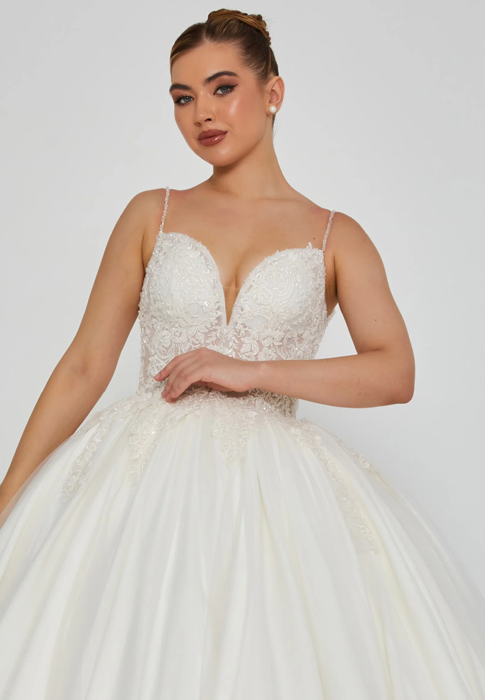 Sleeveless Maxi Tulle Regular Wedding Dress blv350203 - Image 6
