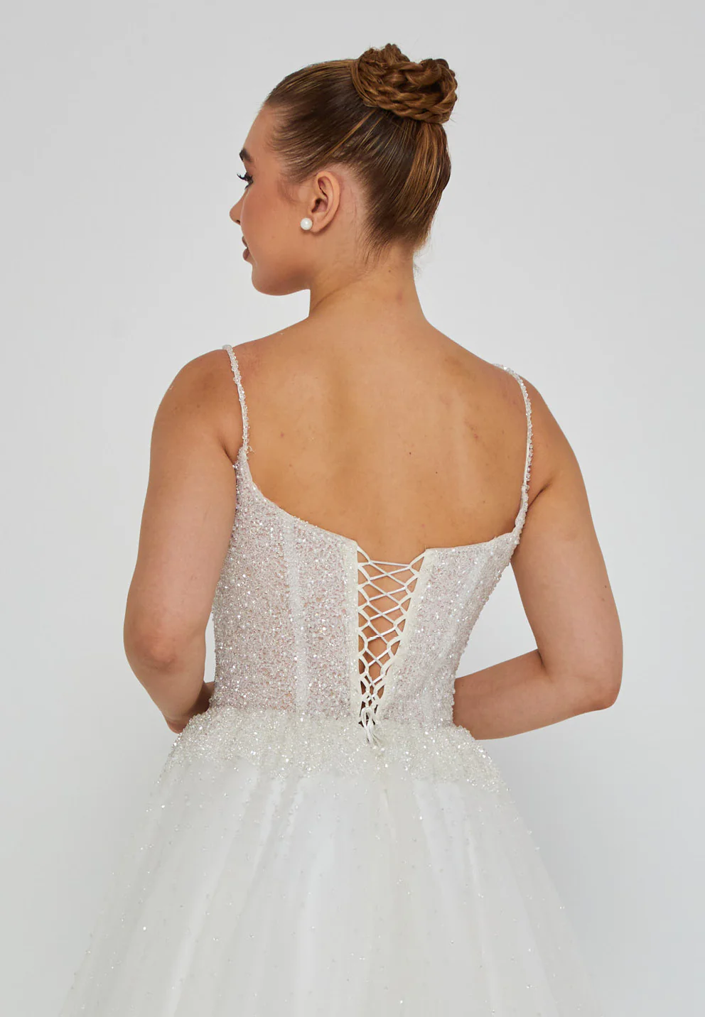Sleeveless Maxi Tulle Regular Wedding Dress blv350205 - Image 3