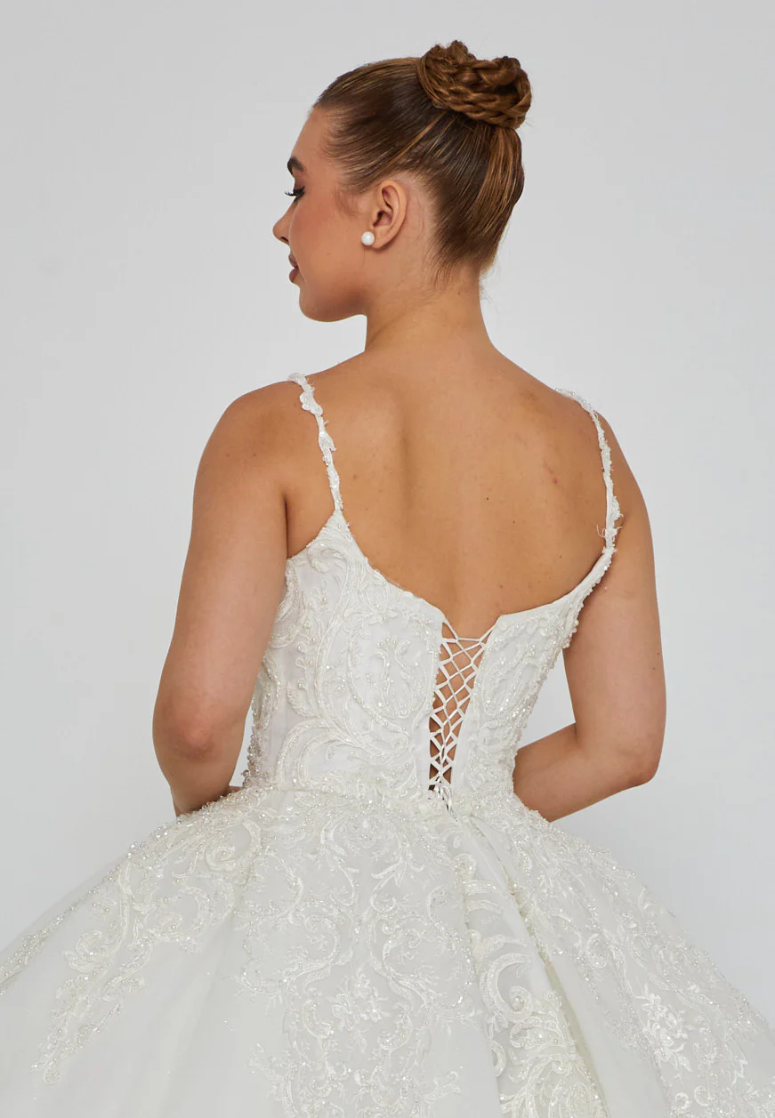 Sleeveless Maxi Tulle Regular Wedding Dress blv360002 - Image 3