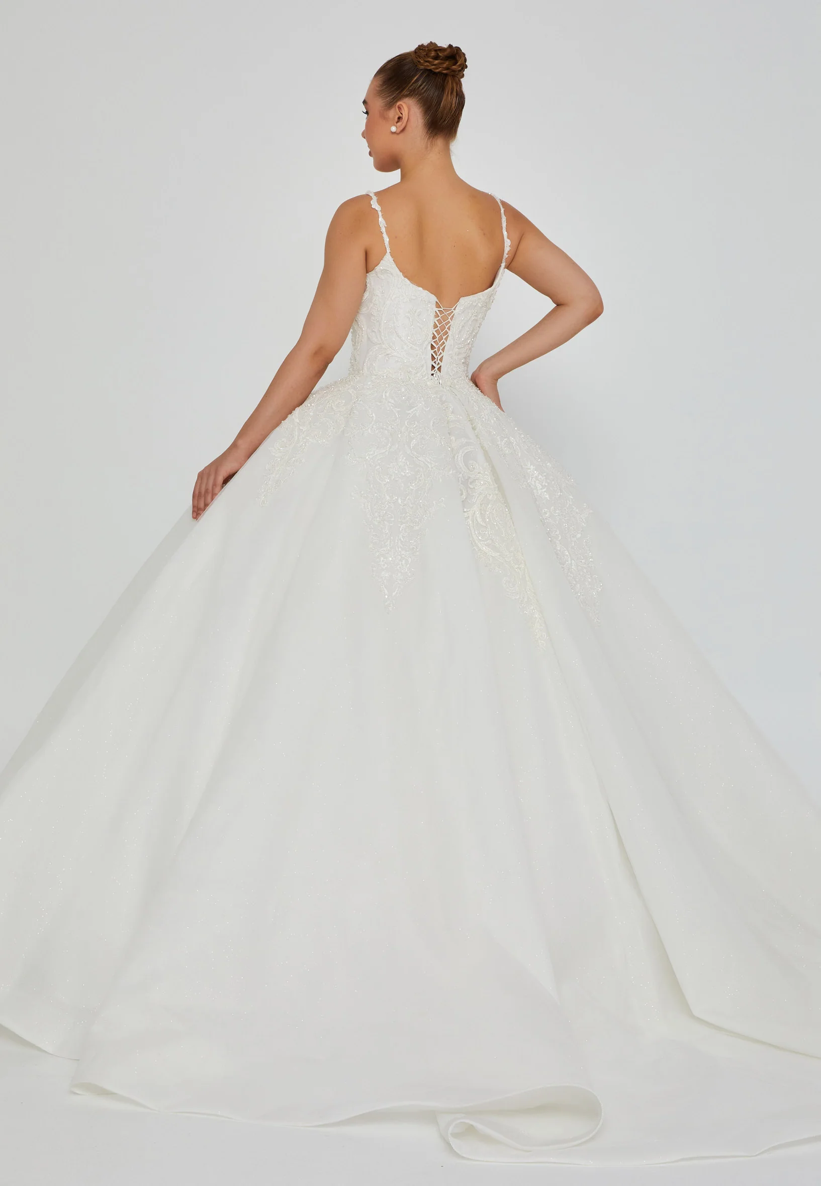 Sleeveless Maxi Tulle Regular Wedding Dress blv360002 - Image 4
