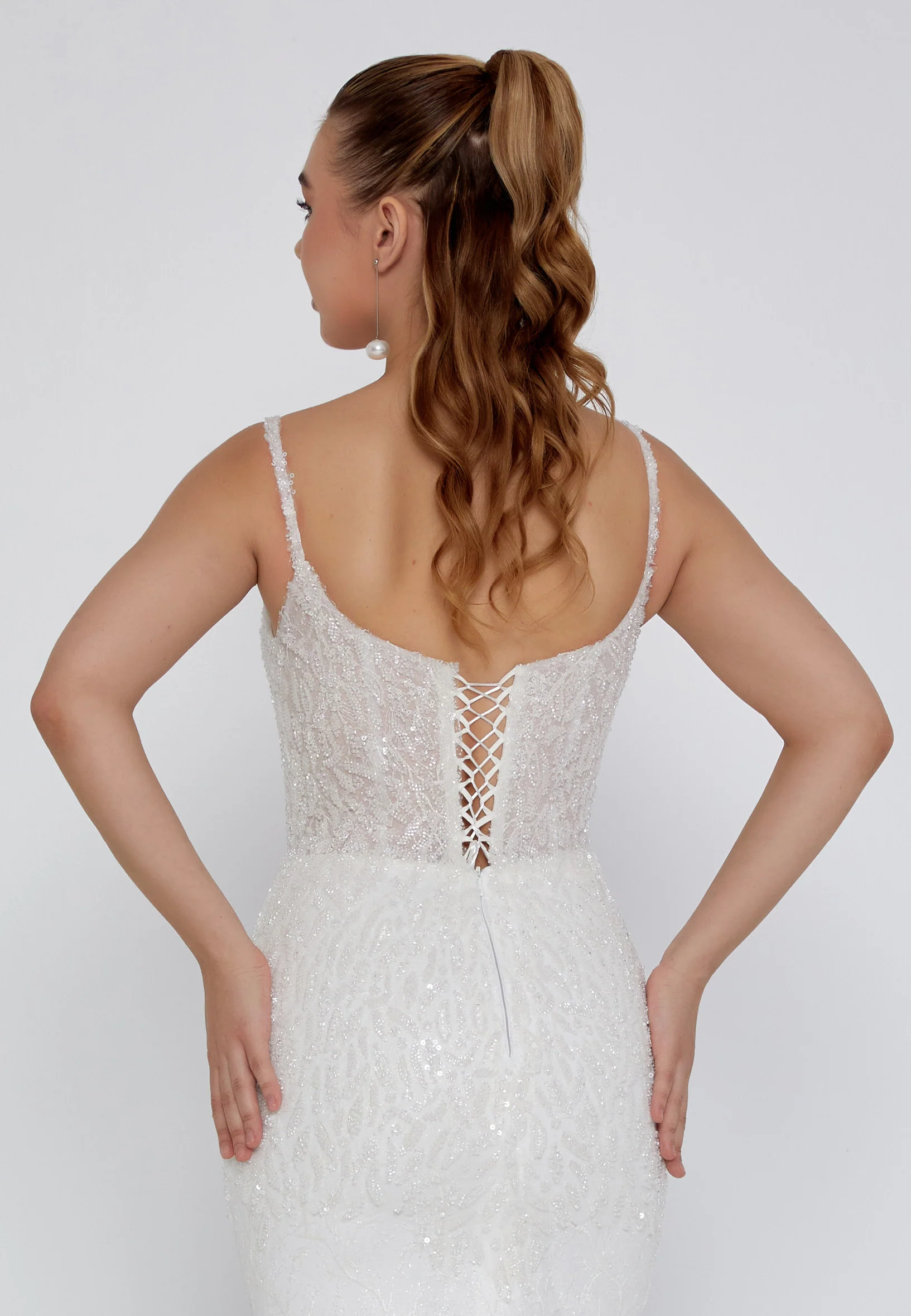Sleeveless Maxi Tulle Regular Wedding Dress blv360007 - Image 3