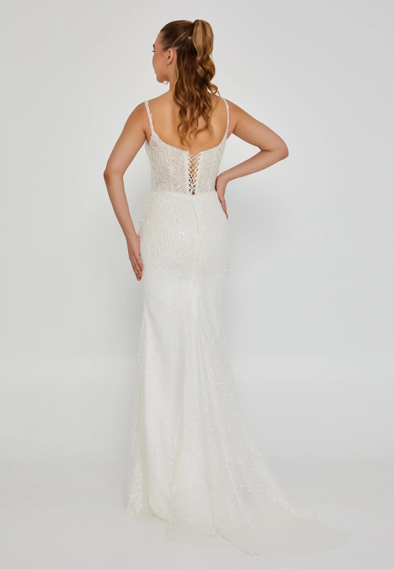 Sleeveless Maxi Tulle Regular Wedding Dress blv360007 - Image 4