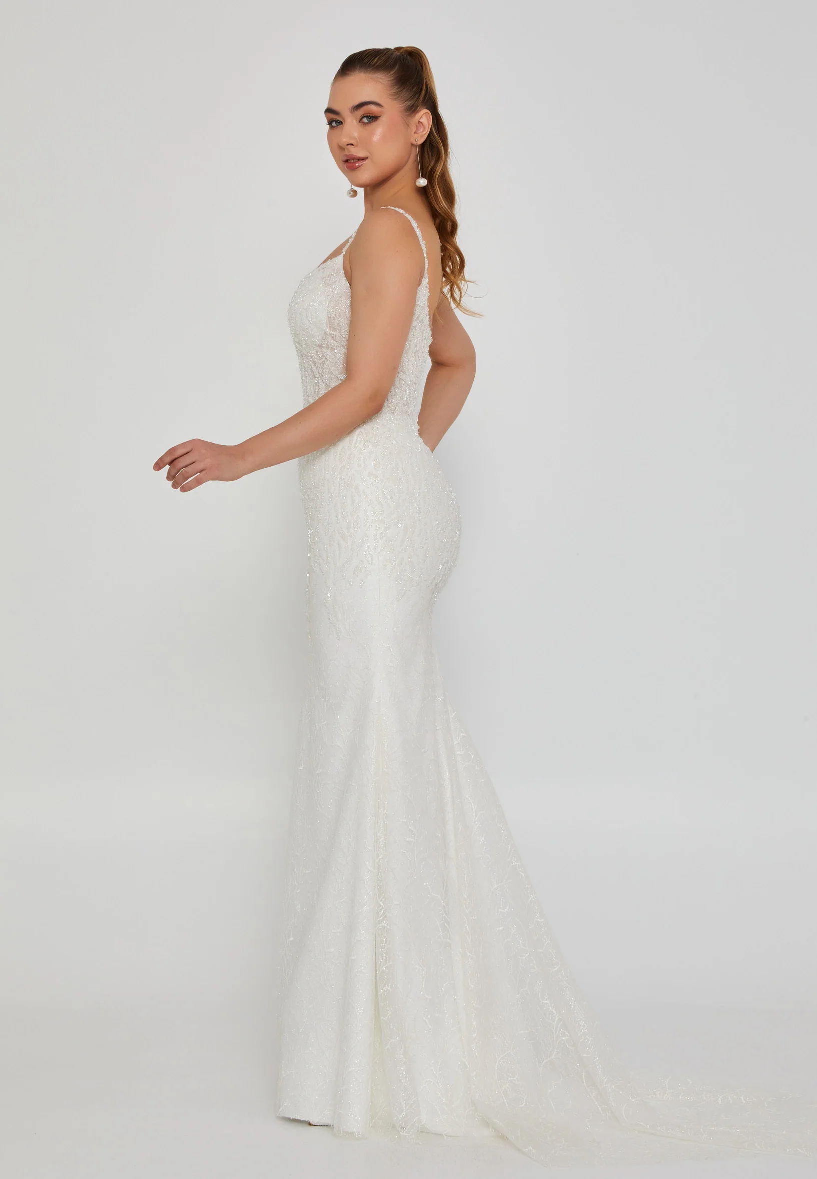 Sleeveless Maxi Tulle Regular Wedding Dress blv360007 - Image 5
