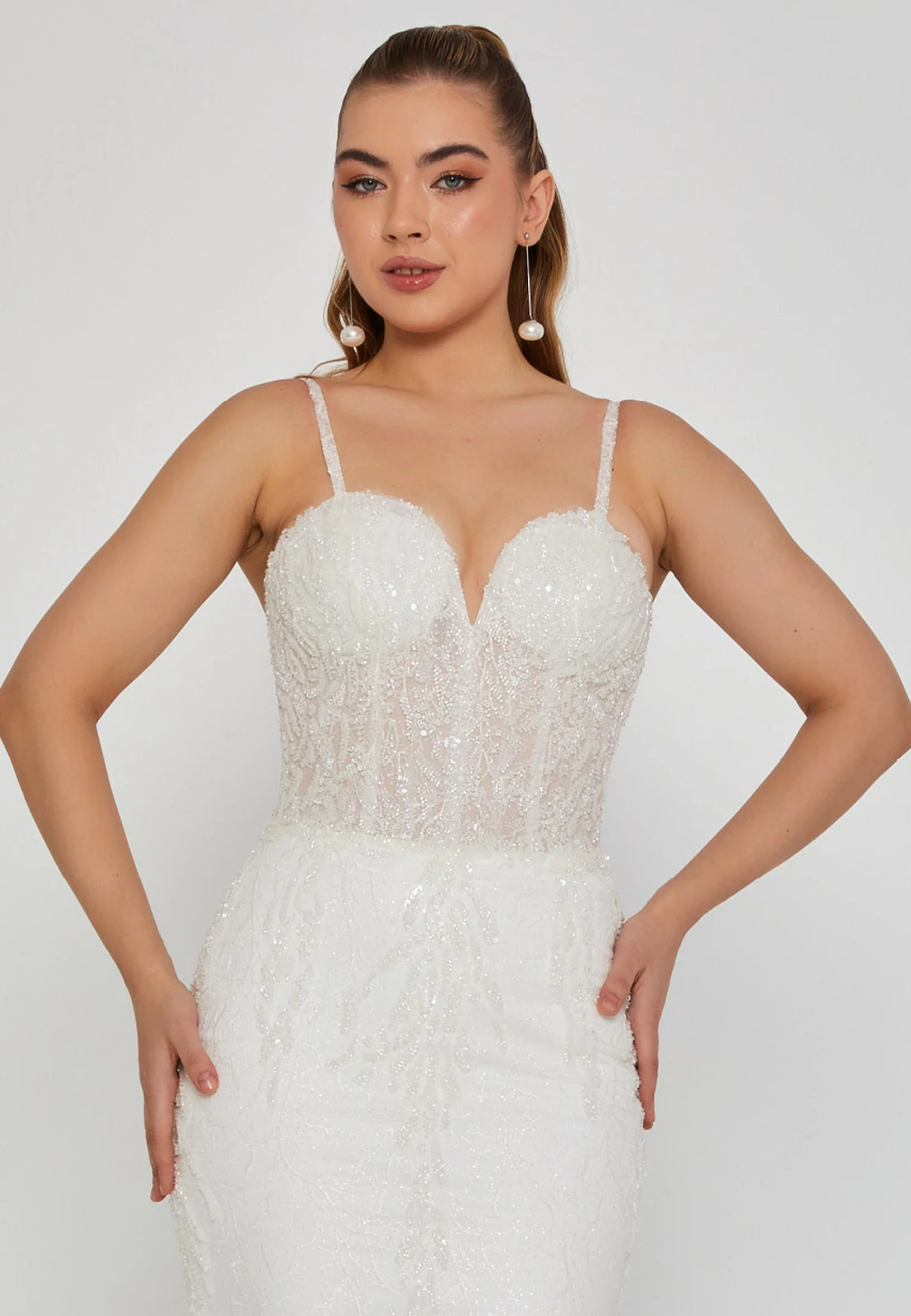 Sleeveless Maxi Tulle Regular Wedding Dress blv360008 - Image 6