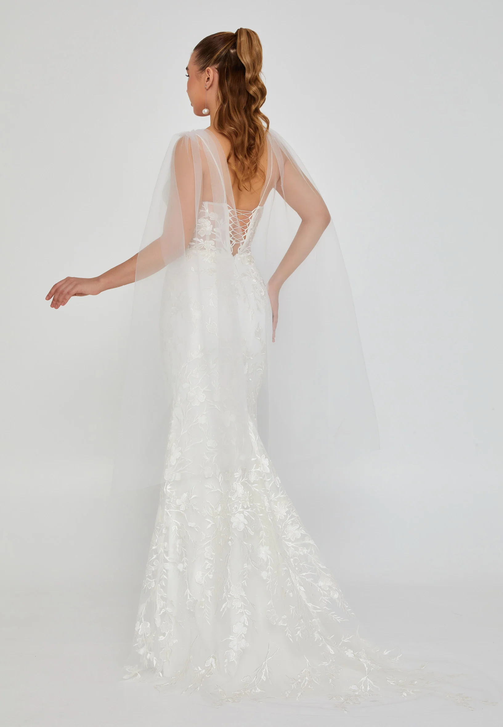 Sleeveless Maxi Tulle Regular Wedding Dress blv360010 - Image 4