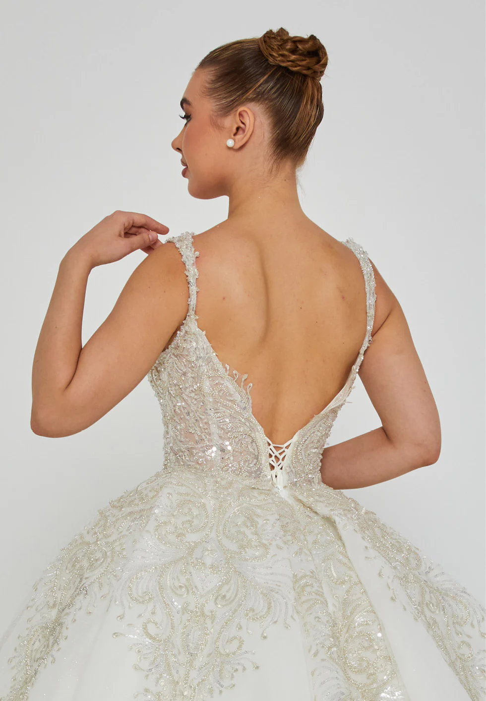 Sleeveless Maxi Tulle Regular Wedding Dress blv360015 - Image 3