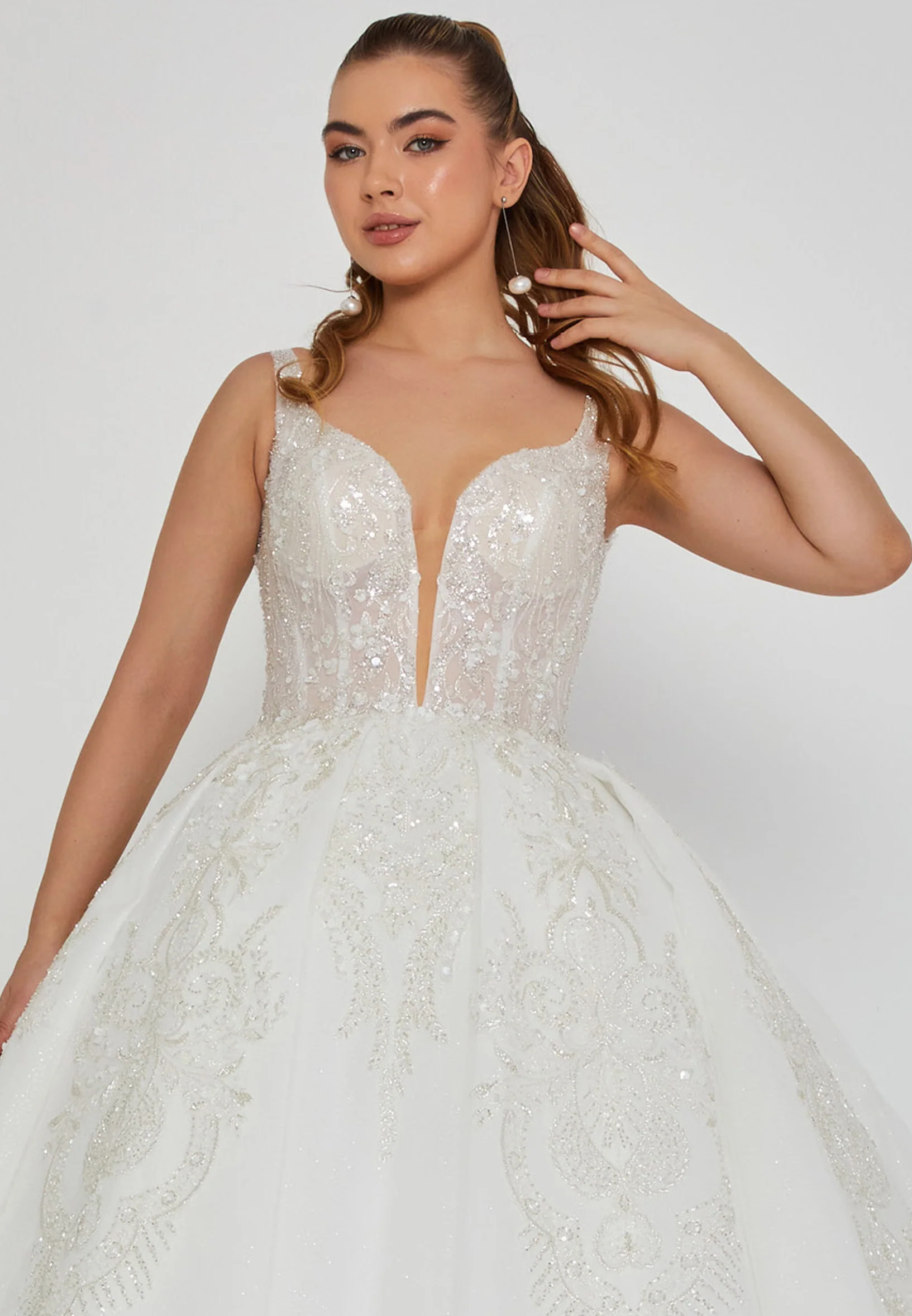 Sleeveless Maxi Tulle Regular Wedding Dress blv360023 - Image 6