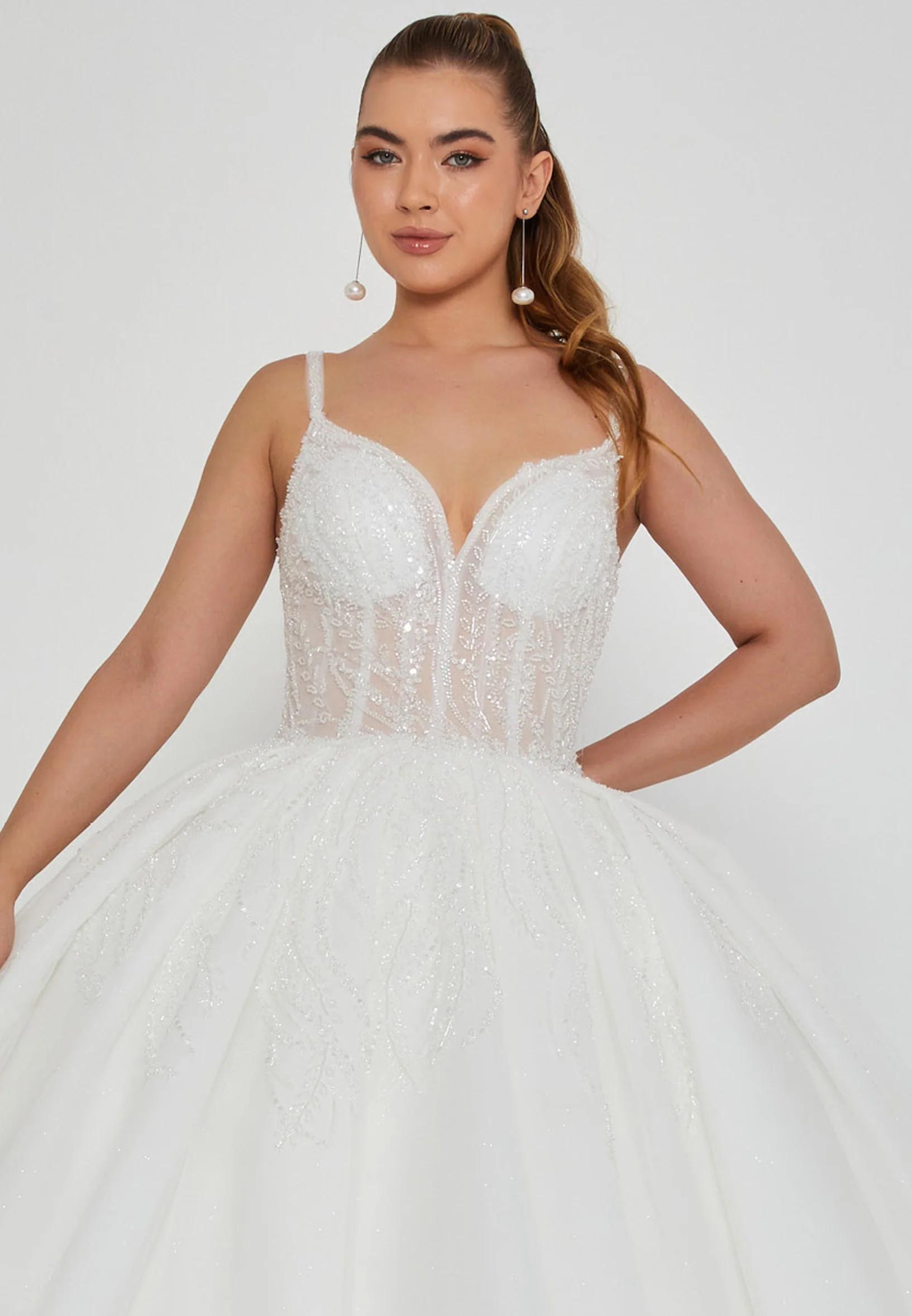 Sleeveless Maxi Tulle Regular Wedding Dress blv360024 - Image 6