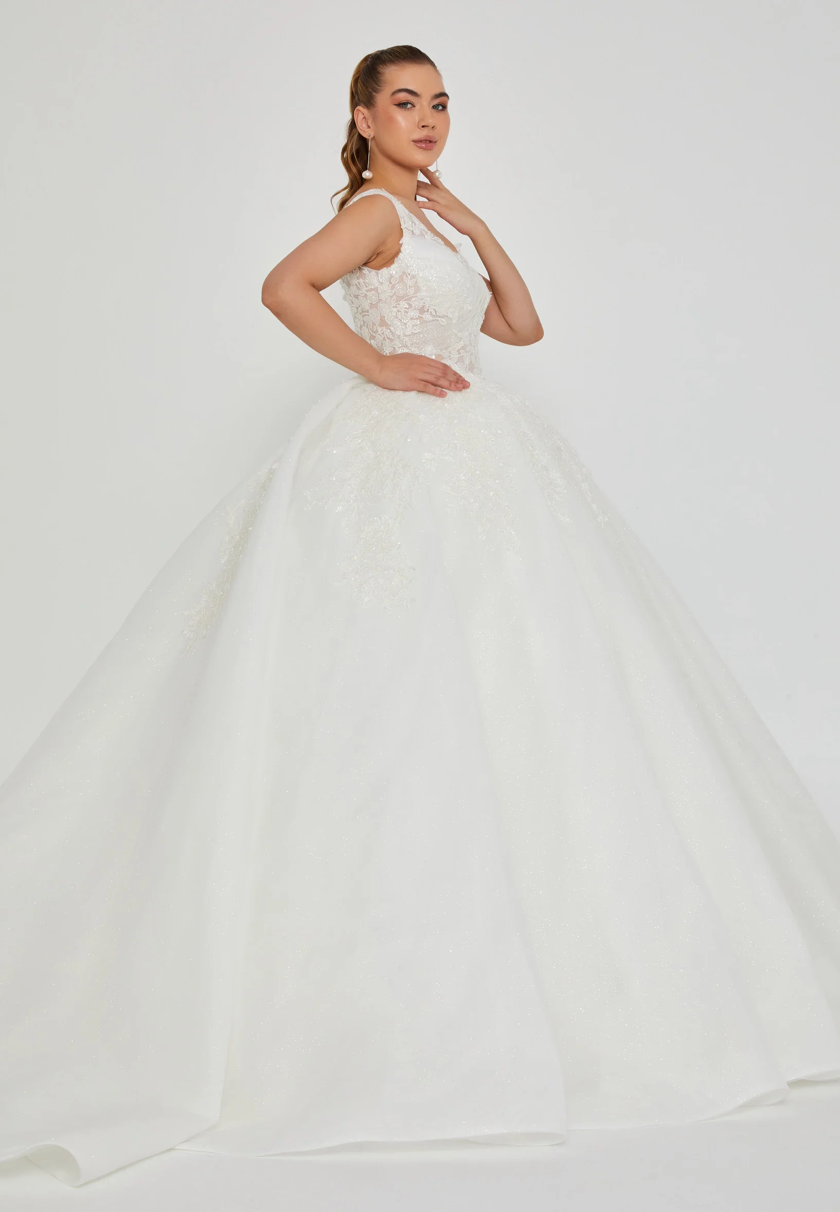 Sleeveless Maxi Tulle Regular Wedding Dress blv360027 - Image 5