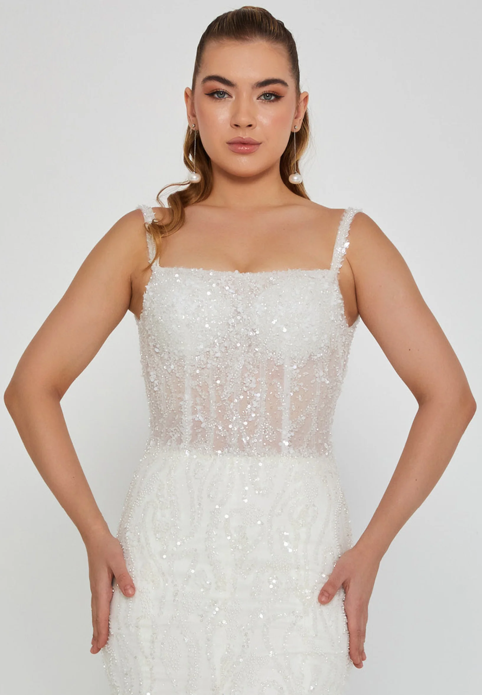 Sleeveless Maxi Tulle Regular Wedding Dress blv360031 - Image 6